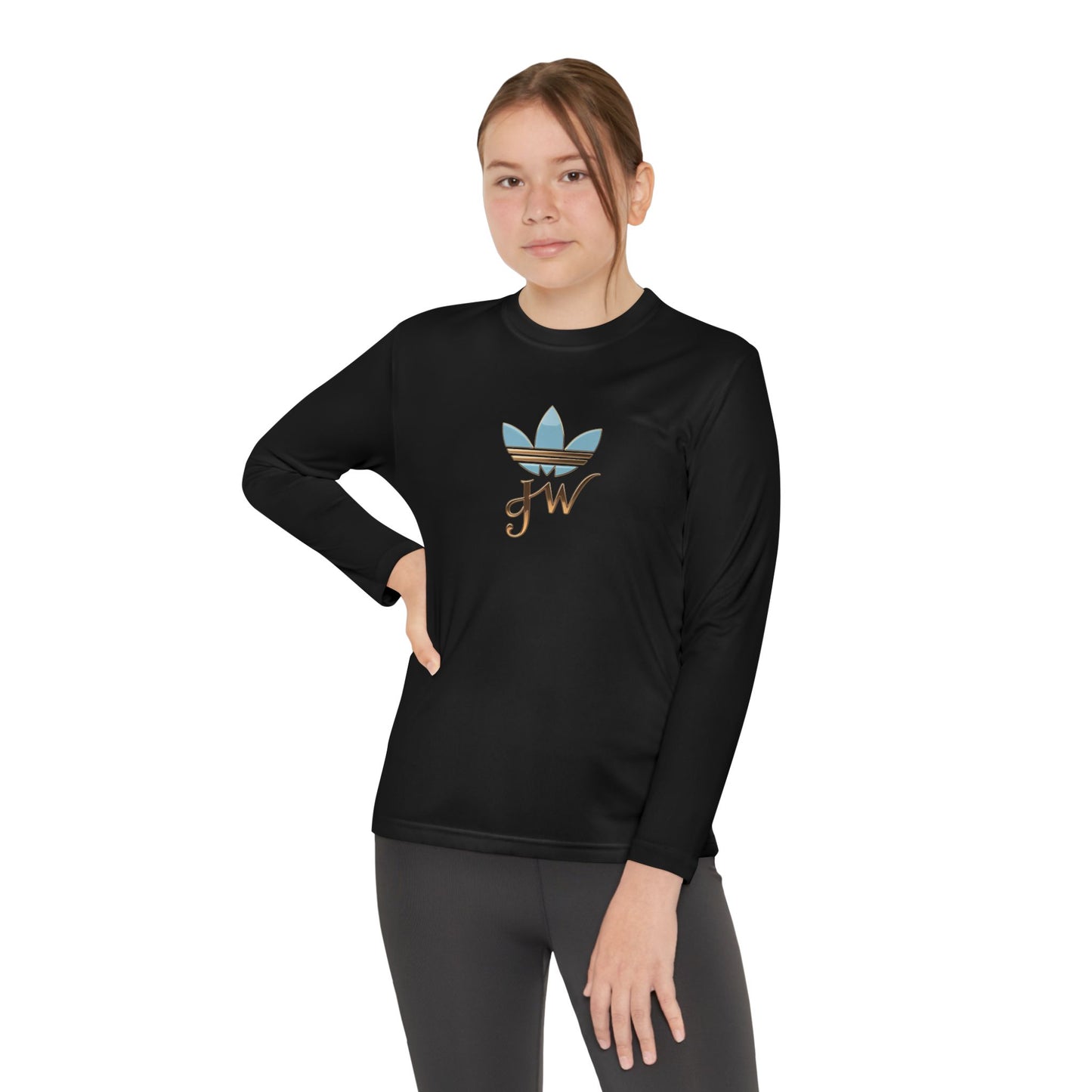 Youth Long Sleeve Active Tee - Lightweight Competitor Shirt with Stylish Logo - JW Store
