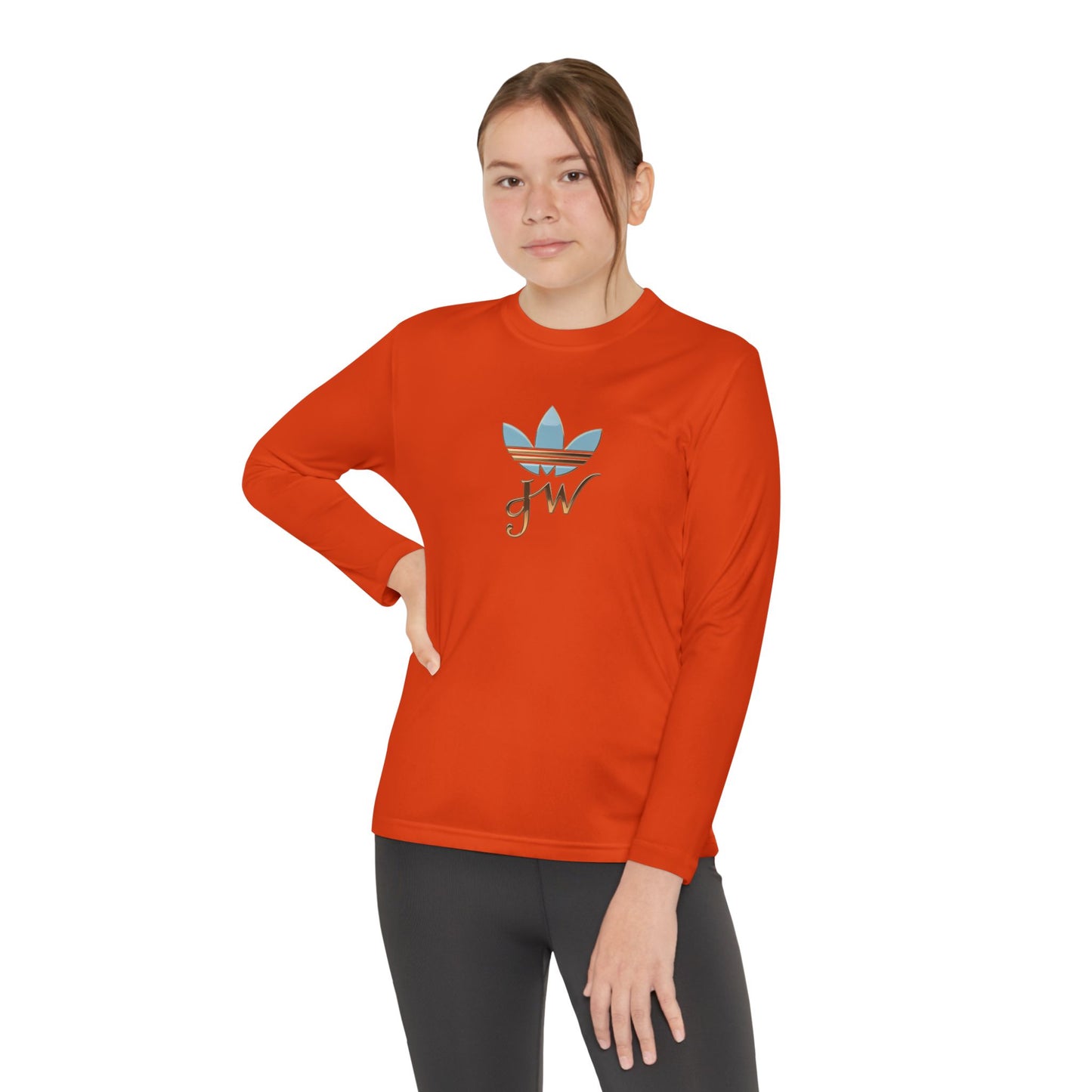 Youth Long Sleeve Active Tee - Lightweight Competitor Shirt with Stylish Logo - JW Store
