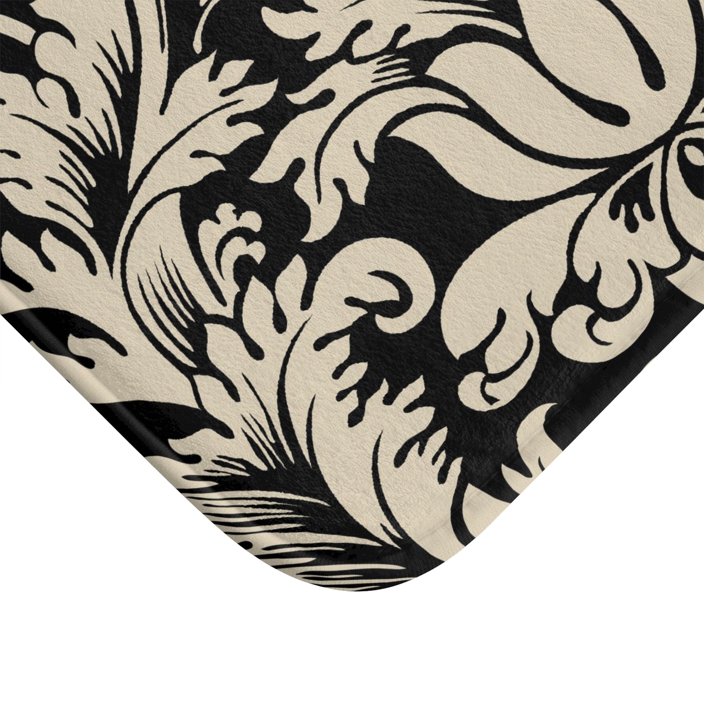 Elegant Floral Bath Mat - Classic Black & Cream Design - JW Store