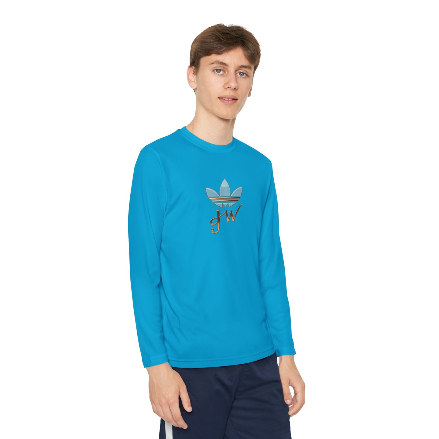 Youth Long Sleeve Active Tee - Lightweight Competitor Shirt with Stylish Logo - JW Store