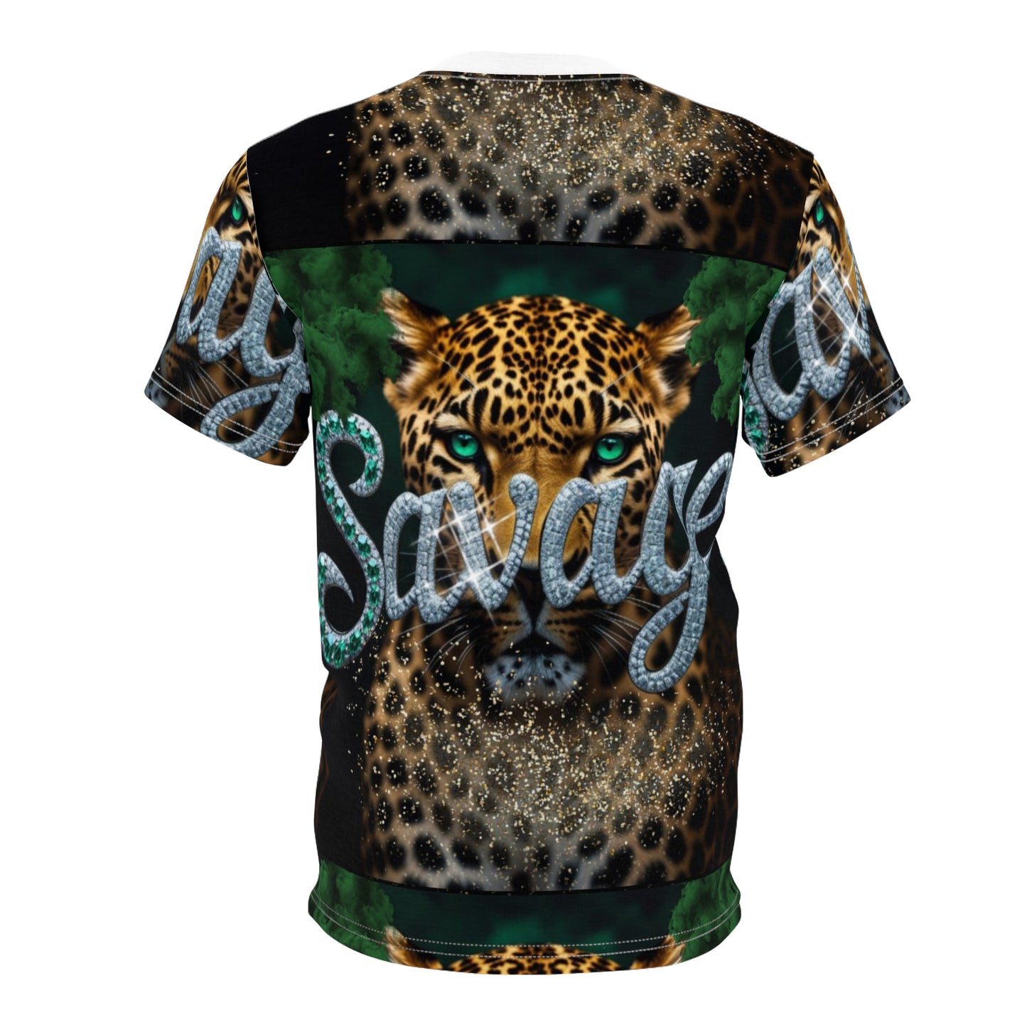Savage Leopard Unisex Cut & Sew Tee - Bold Animal Print Shirt