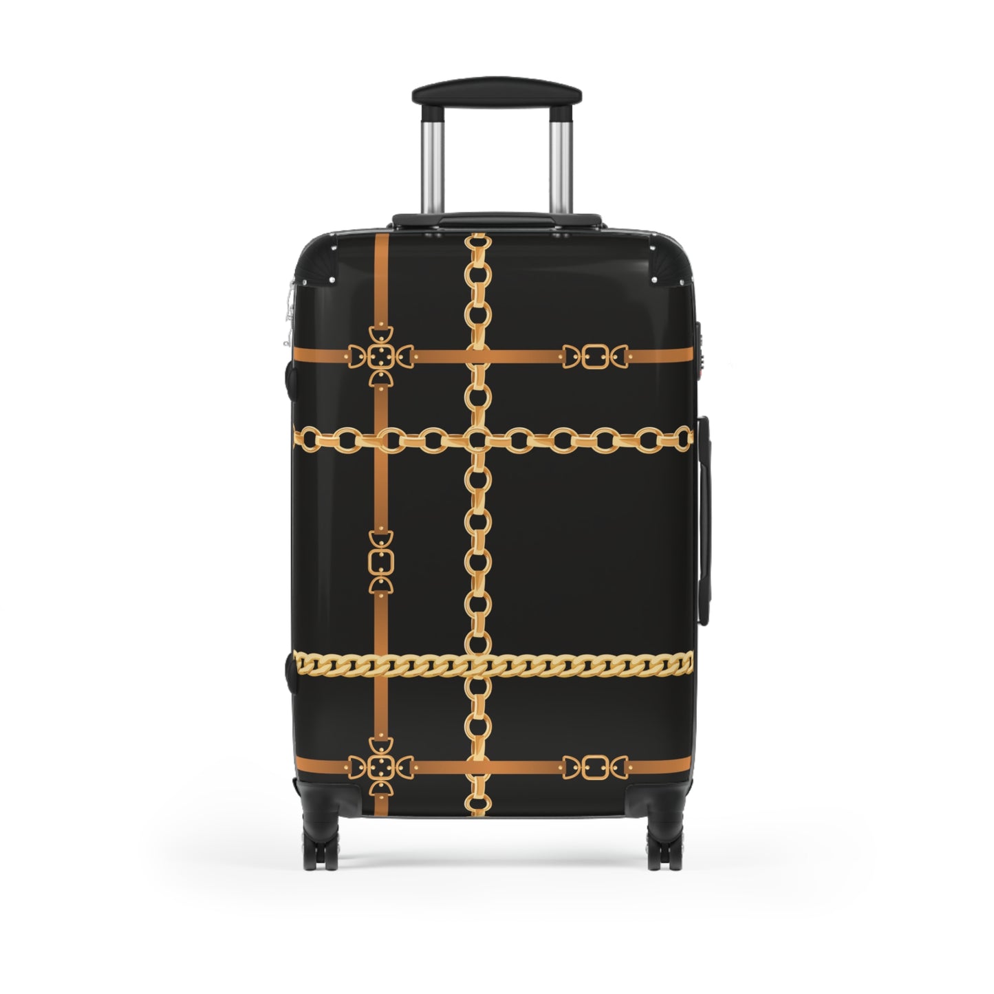 Trendy Gold Chain Design Suitcase - Stylish Luggage for Fashion Lovers - JW Store