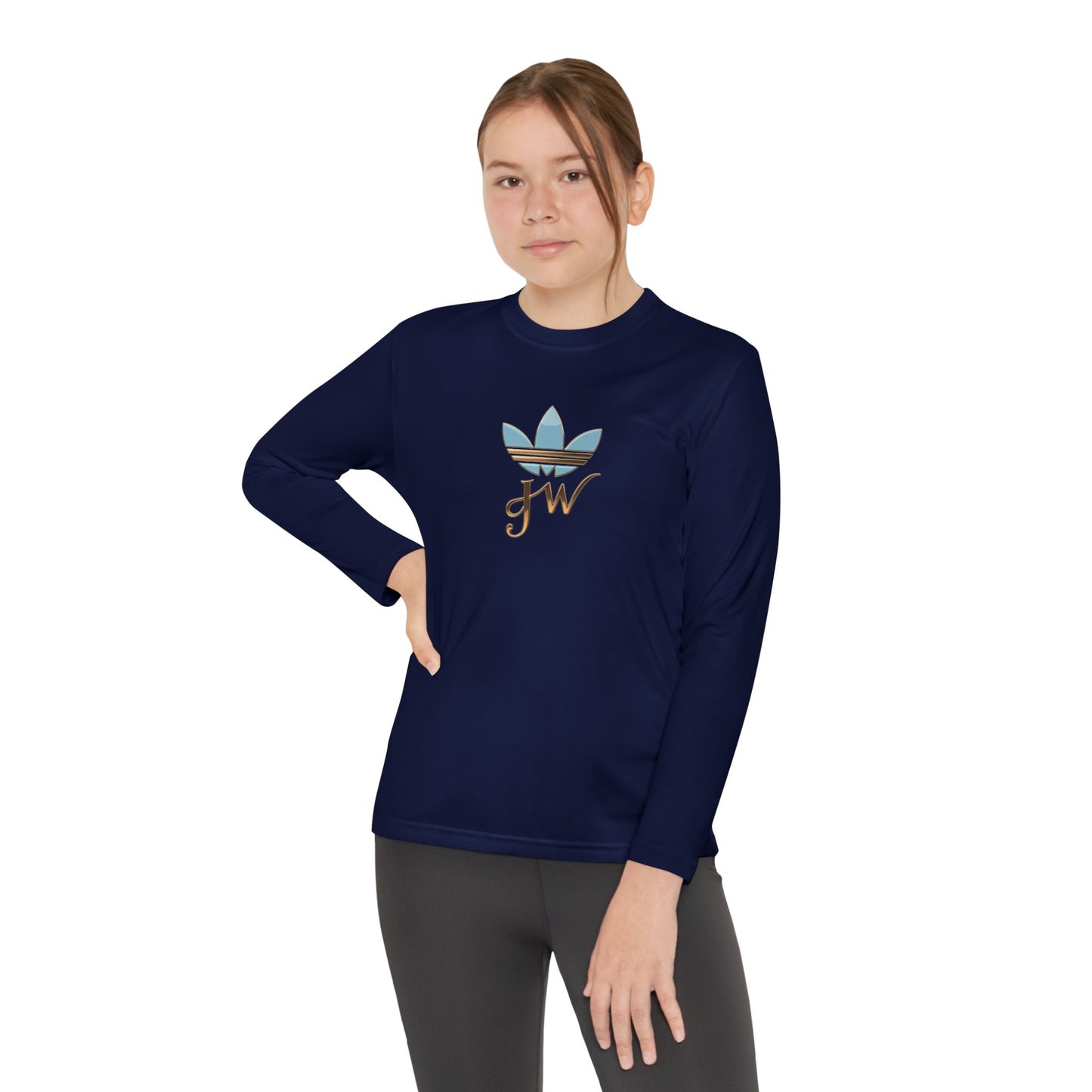 Youth Long Sleeve Active Tee - Lightweight Competitor Shirt with Stylish Logo - JW Store