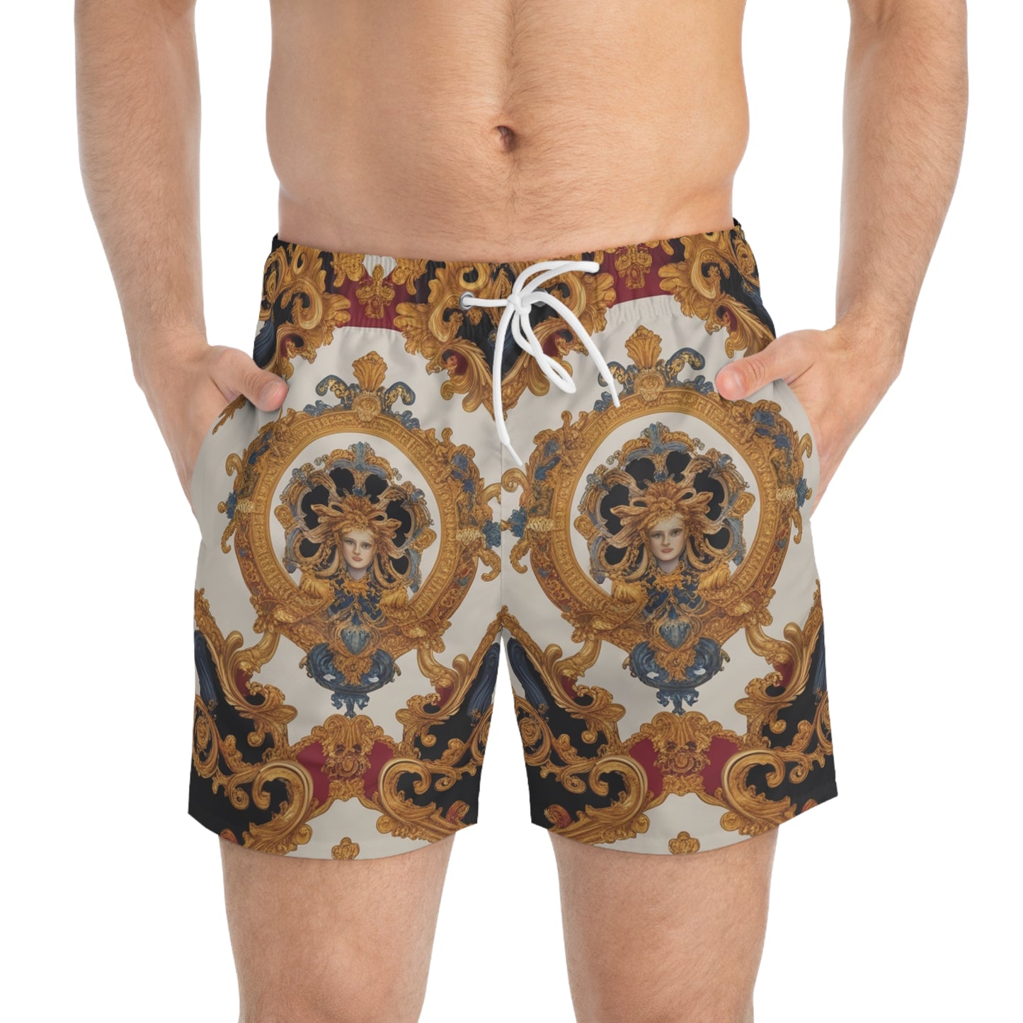 Baroque Pattern Swim Trunks for Summer Beach Style - JW Store