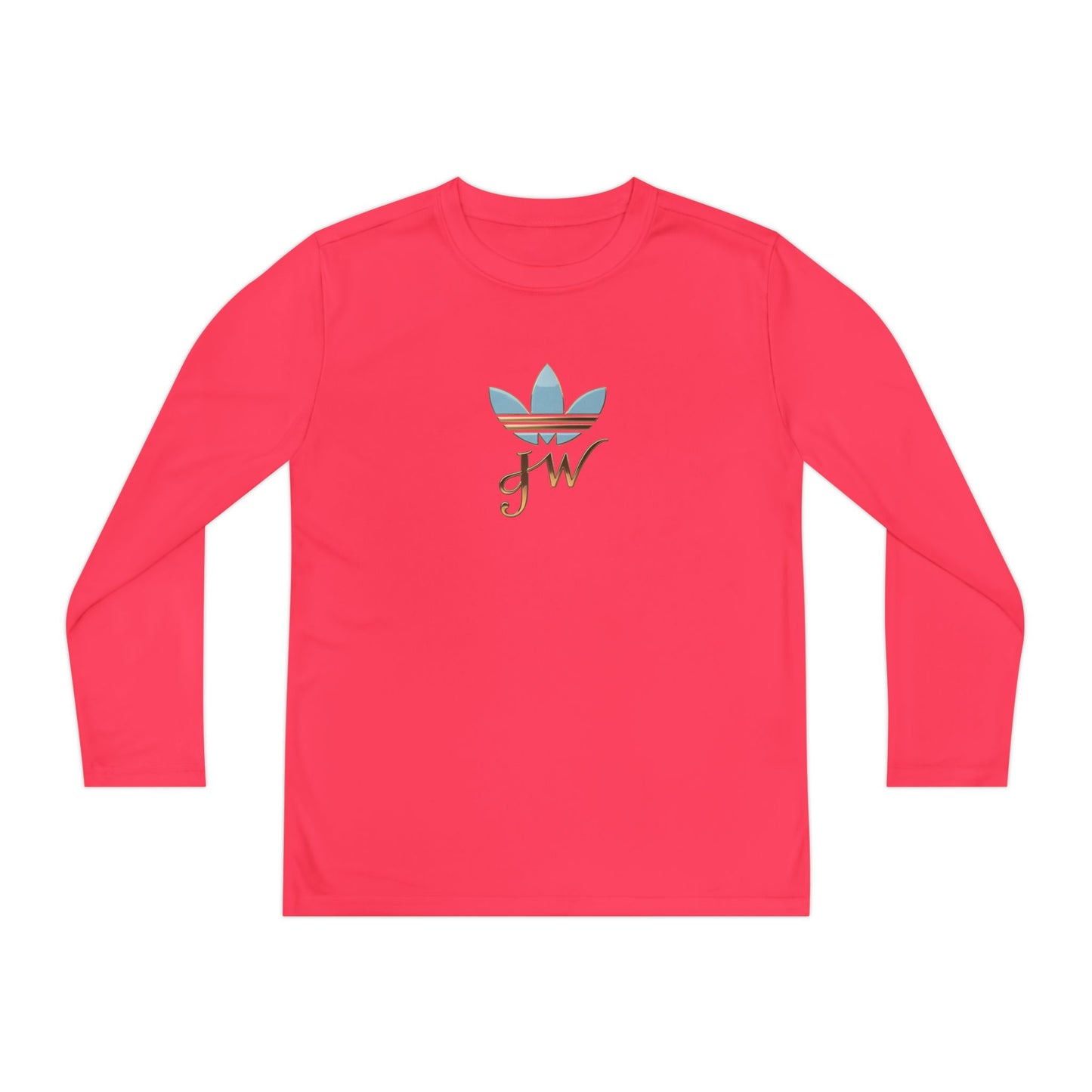 Youth Long Sleeve Active Tee - Lightweight Competitor Shirt with Stylish Logo - JW Store