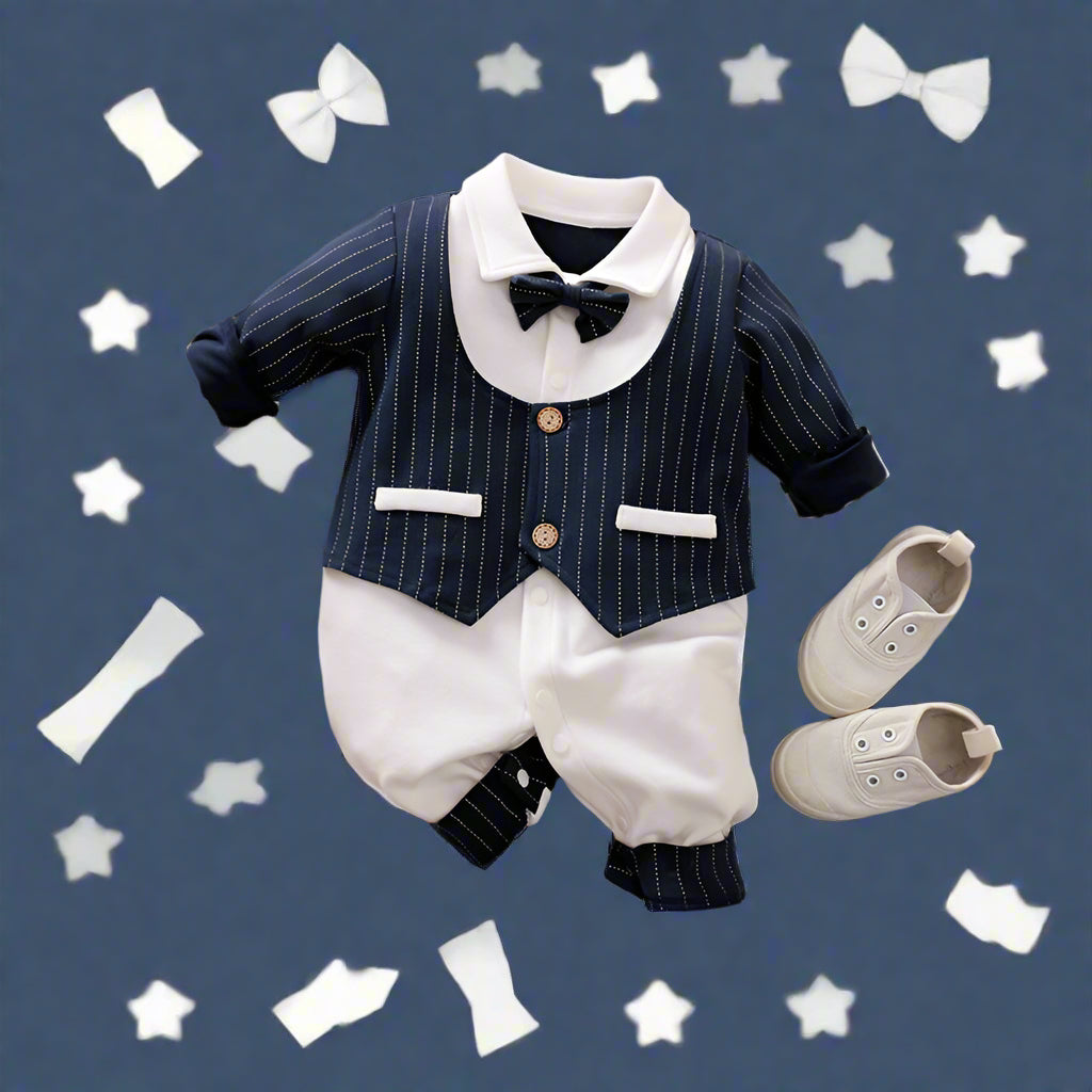 Baby Jumpsuit Spring And Autumn Models Foreign Trade Gentleman Baby Clothes Long-Sleeved Baby Clothes Baby Clothes