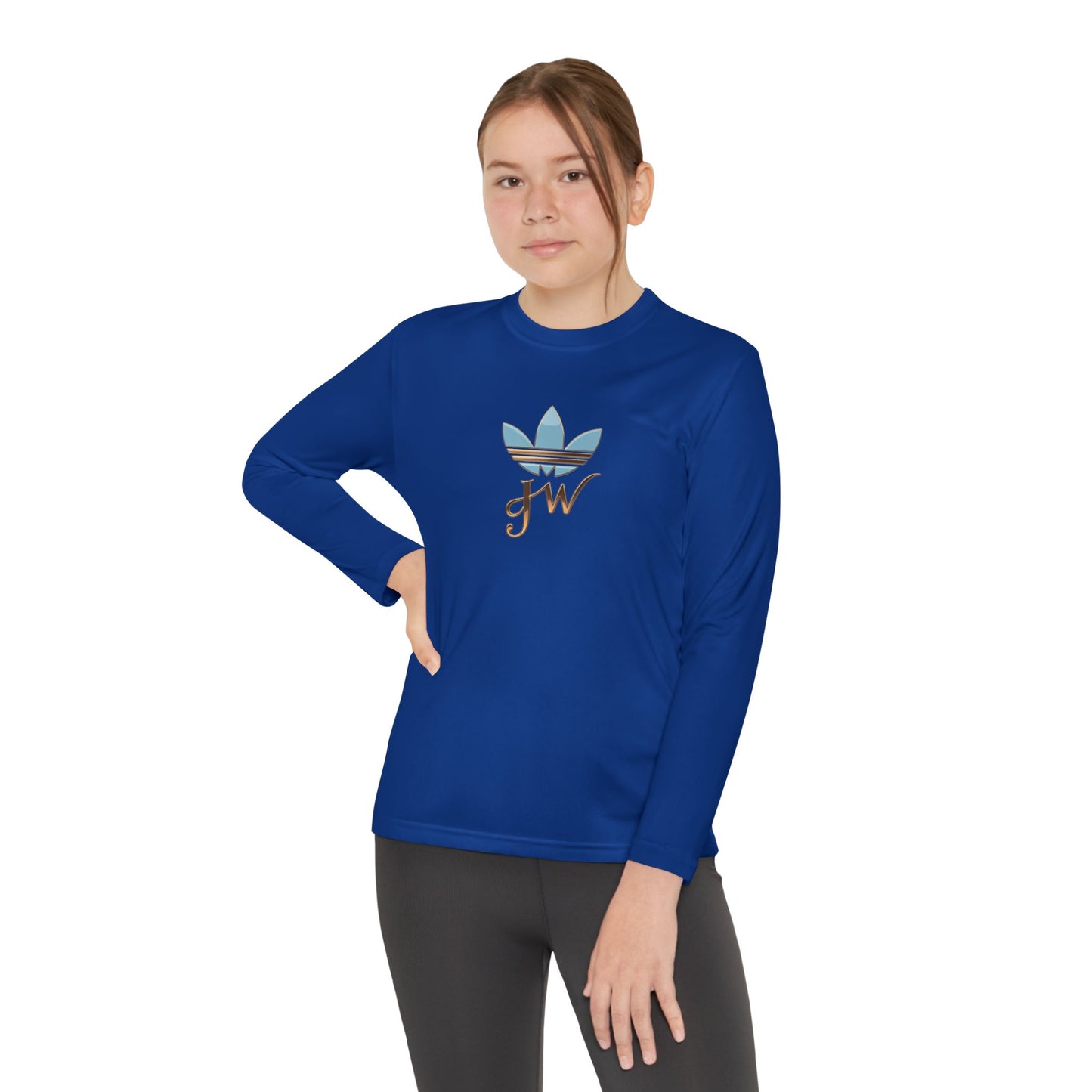 Youth Long Sleeve Active Tee - Lightweight Competitor Shirt with Stylish Logo - JW Store
