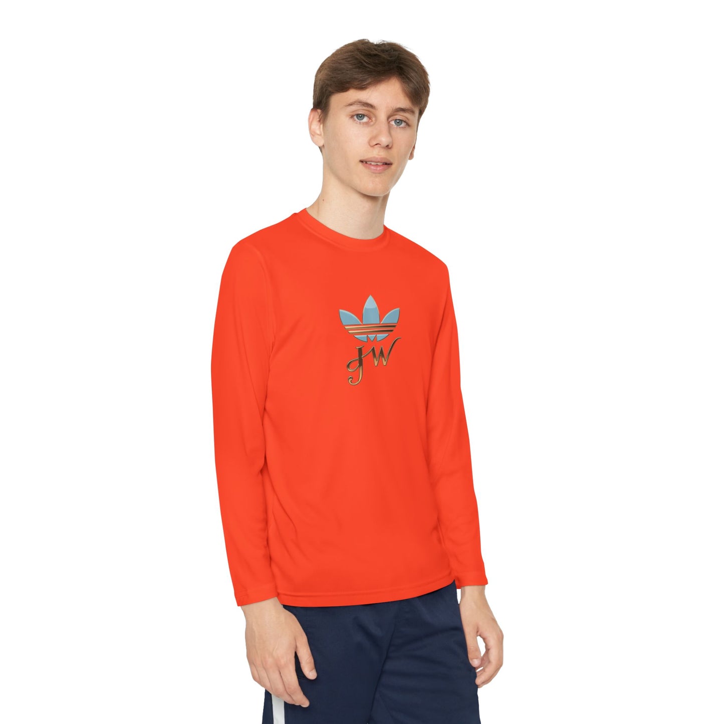 Youth Long Sleeve Active Tee - Lightweight Competitor Shirt with Stylish Logo - JW Store