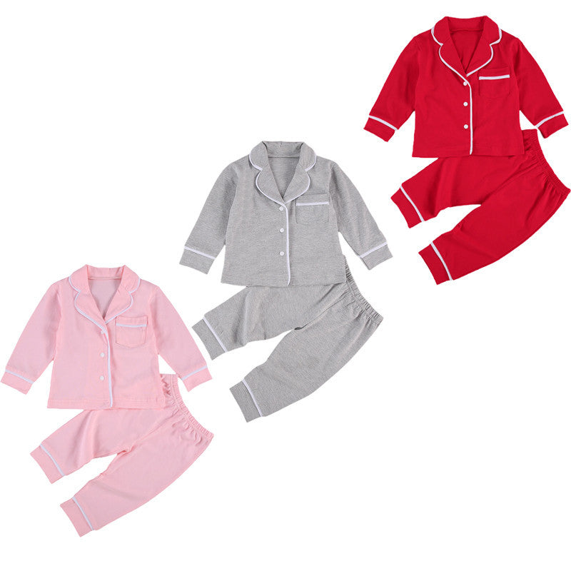 kidswear Cotton Two Piece Pajama Sets Toddler Kids Baby Girl Boy