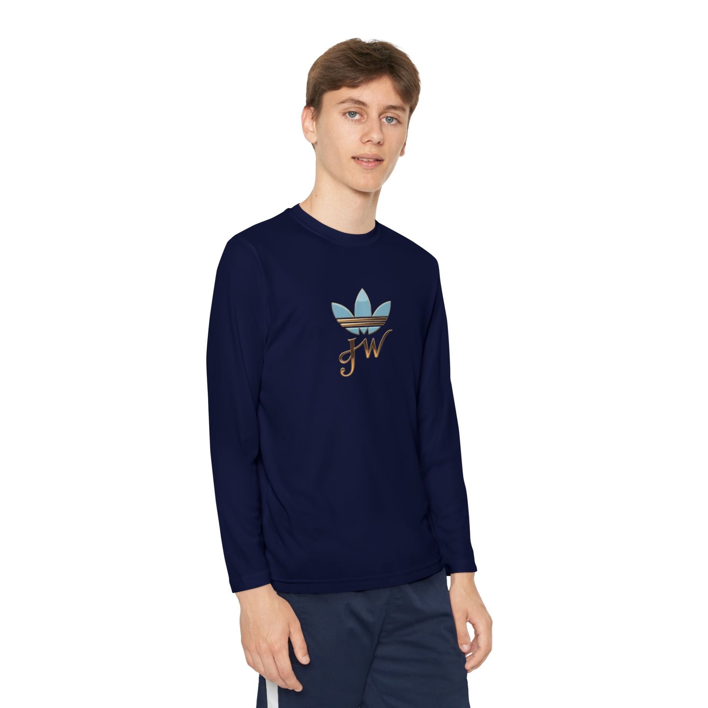 Youth Long Sleeve Active Tee - Lightweight Competitor Shirt with Stylish Logo - JW Store
