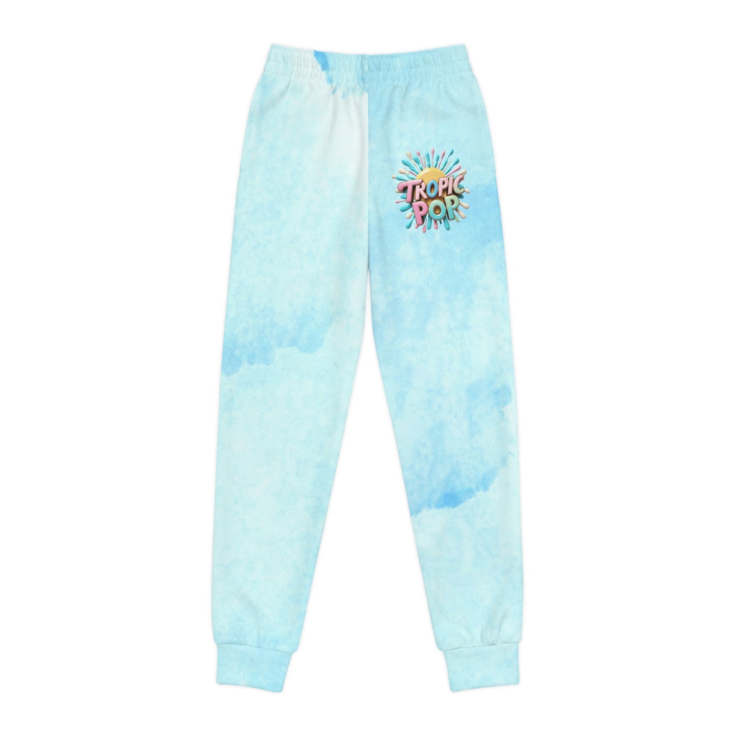 Tropic Pop Youth Joggers - Soft Blue Tie-Dye Sweatpants for Active Kids - JW Store