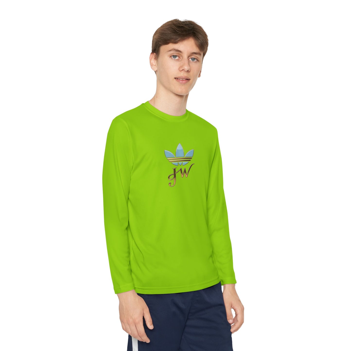 Youth Long Sleeve Active Tee - Lightweight Competitor Shirt with Stylish Logo - JW Store