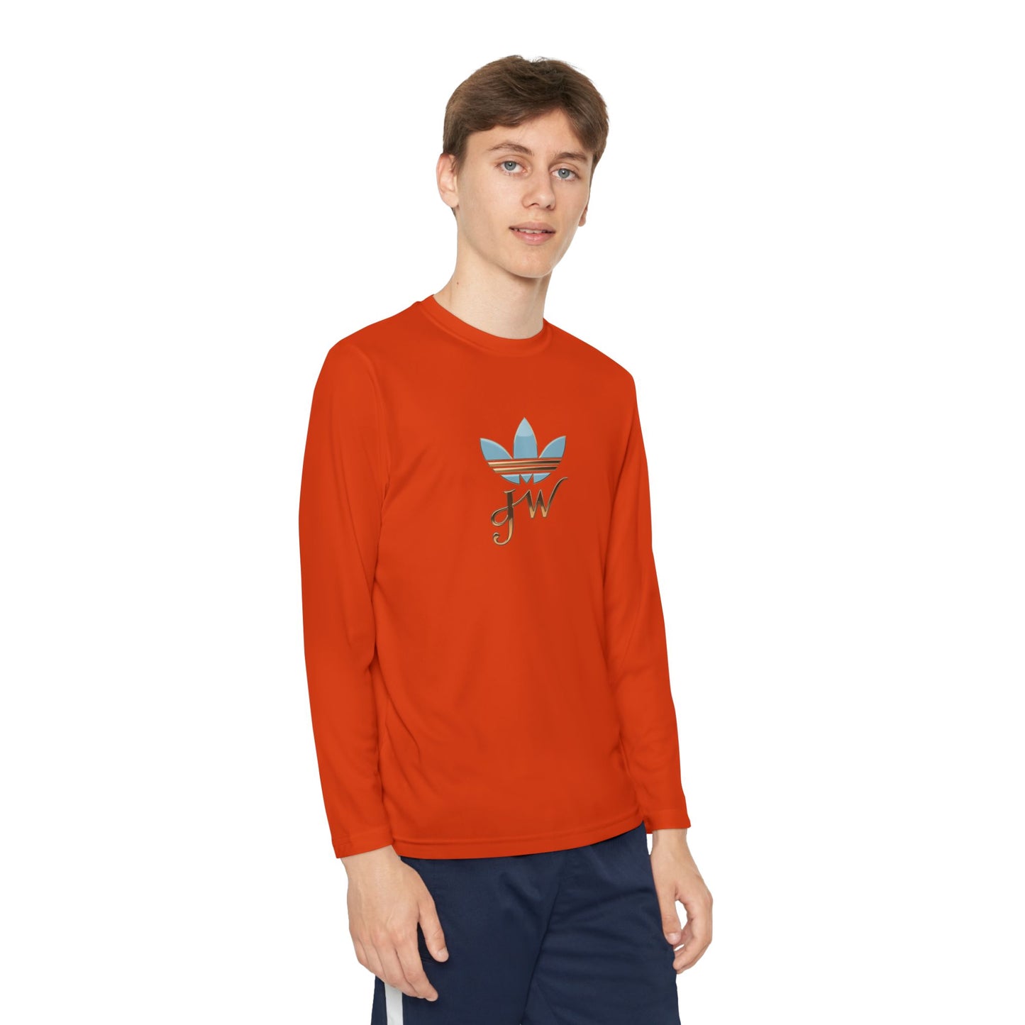 Youth Long Sleeve Active Tee - Lightweight Competitor Shirt with Stylish Logo - JW Store