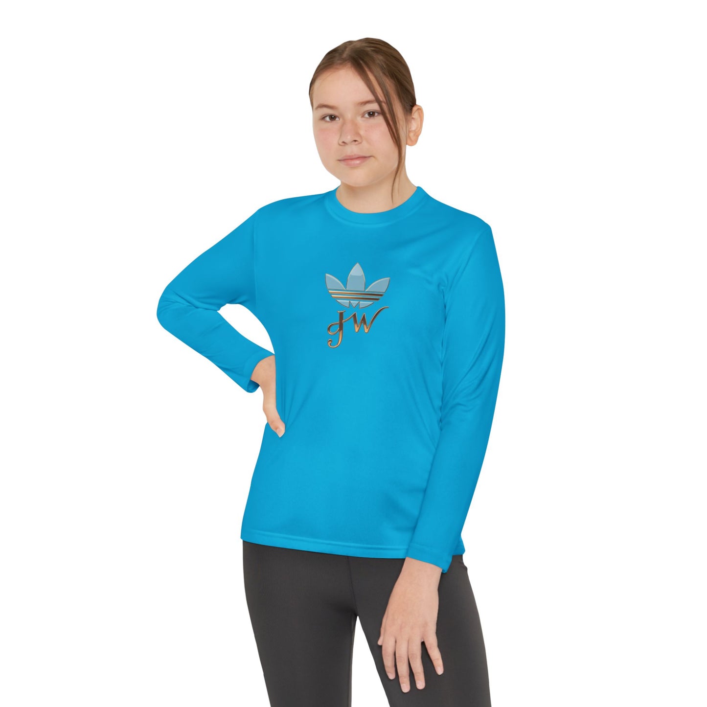 Youth Long Sleeve Active Tee - Lightweight Competitor Shirt with Stylish Logo - JW Store