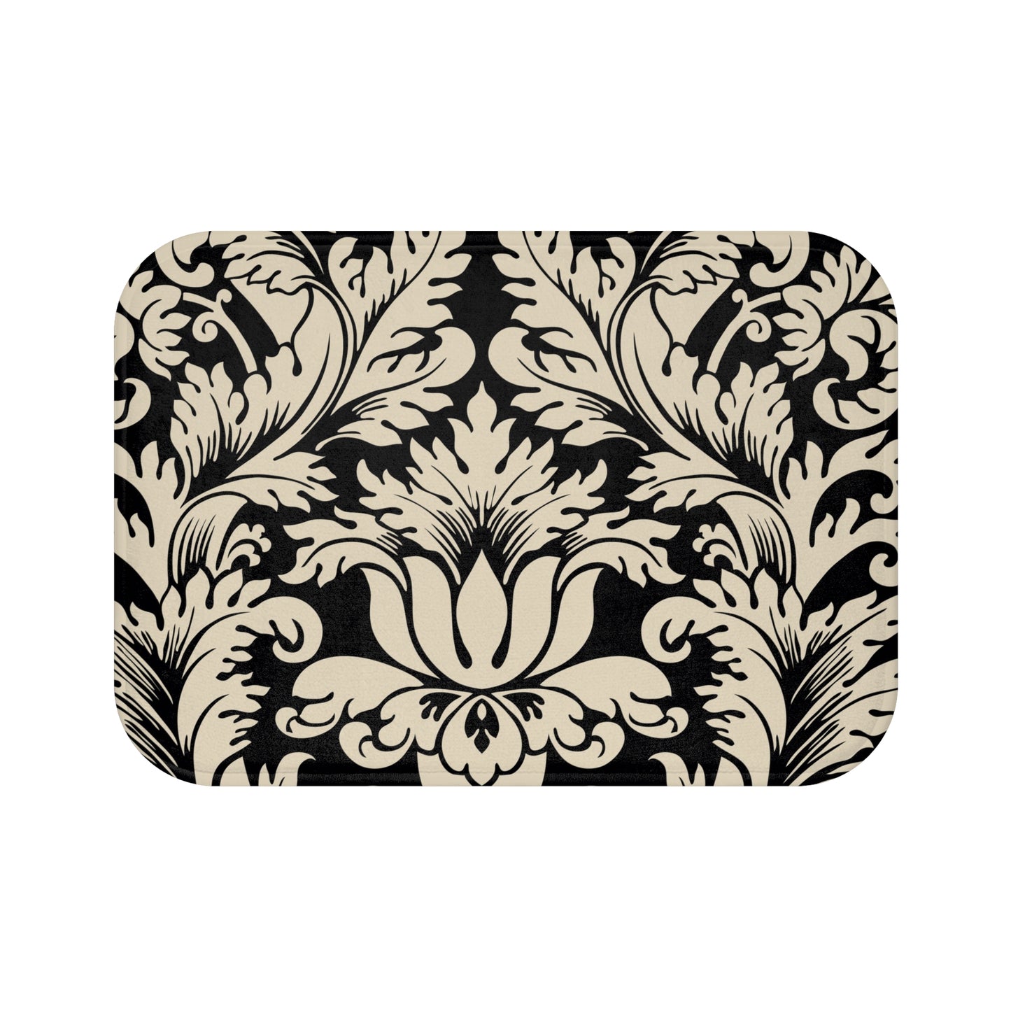 Elegant Floral Bath Mat - Classic Black & Cream Design - JW Store