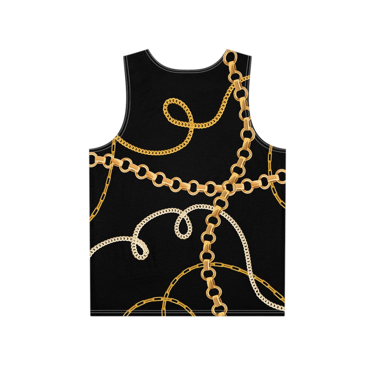 Gold Chain Graphic Men's Tank Top - Stylish Summer Wear