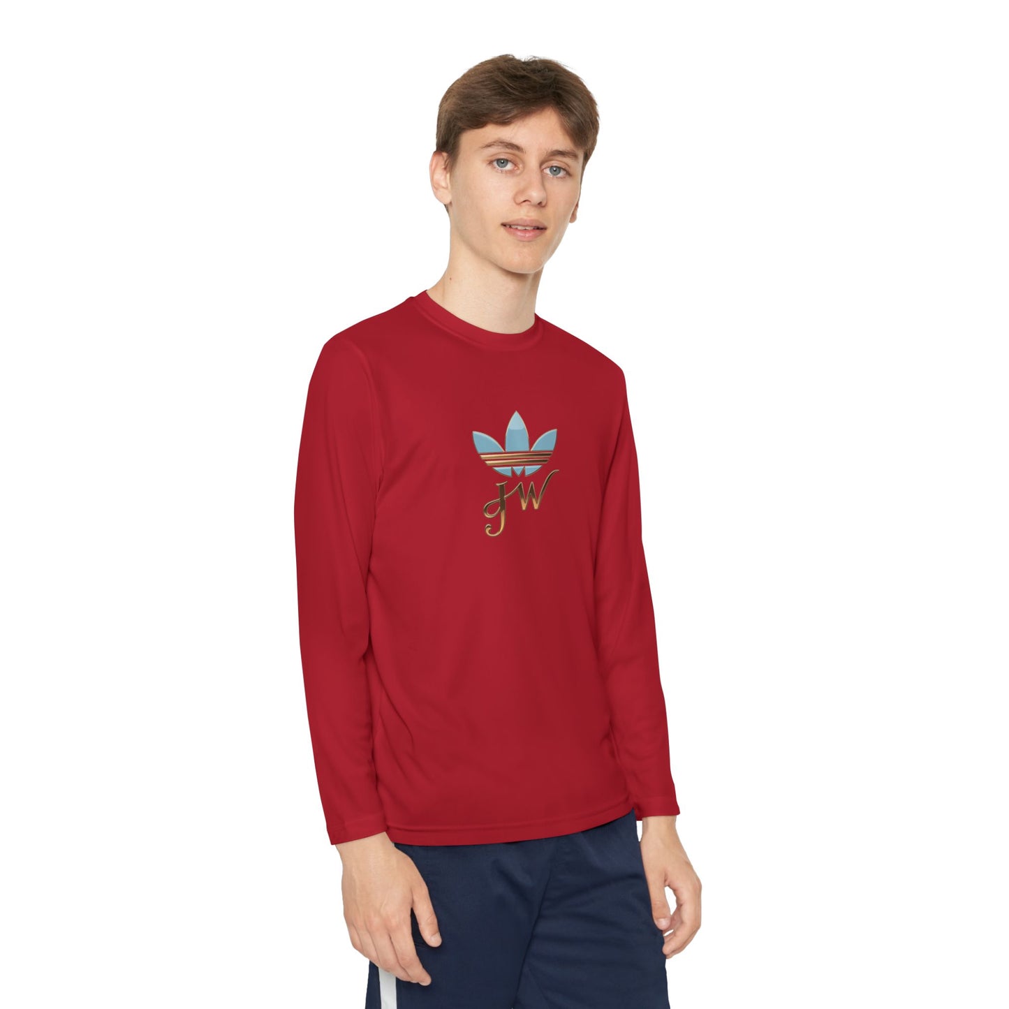 Youth Long Sleeve Active Tee - Lightweight Competitor Shirt with Stylish Logo - JW Store