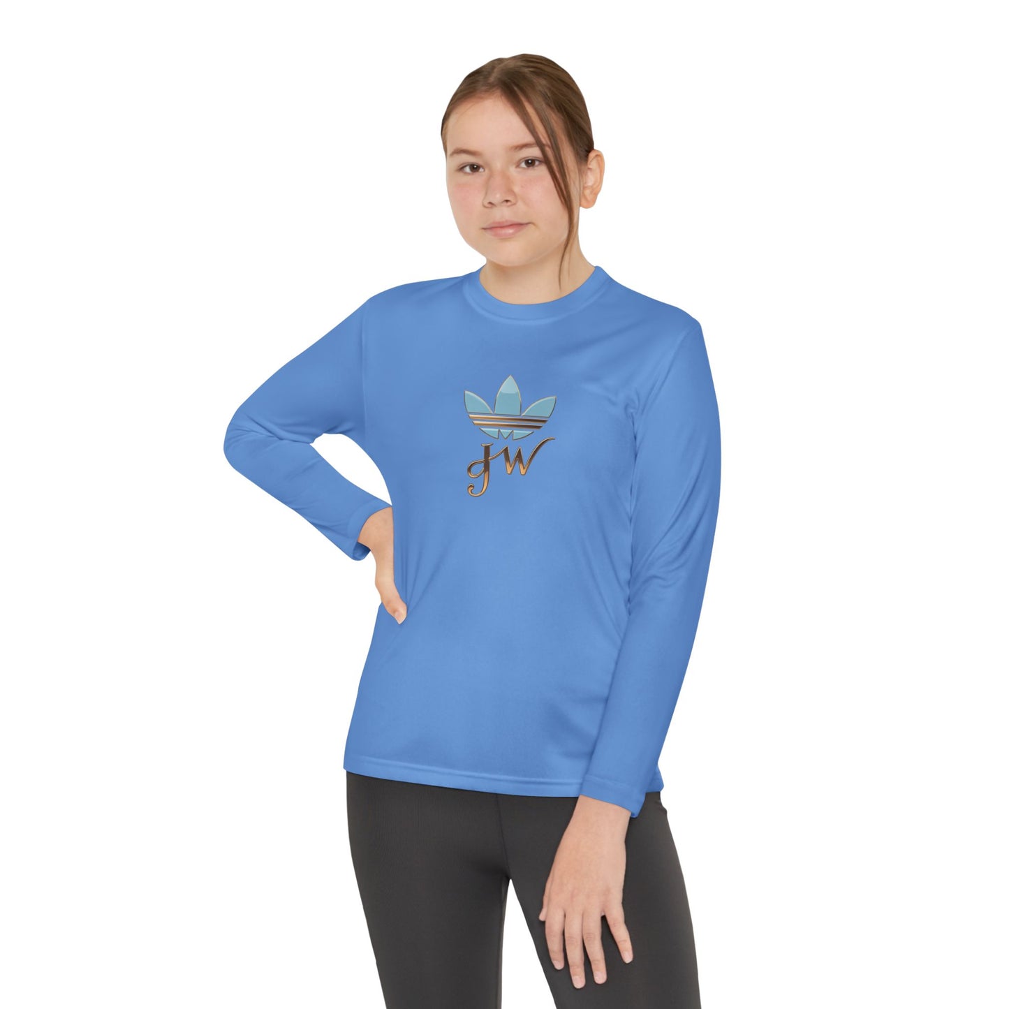 Youth Long Sleeve Active Tee - Lightweight Competitor Shirt with Stylish Logo - JW Store