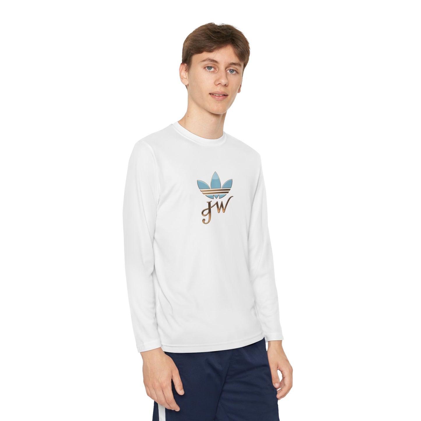 Youth Long Sleeve Active Tee - Lightweight Competitor Shirt with Stylish Logo - JW Store
