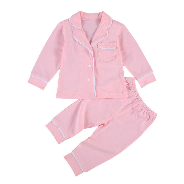 kidswear Cotton Two Piece Pajama Sets Toddler Kids Baby Girl Boy