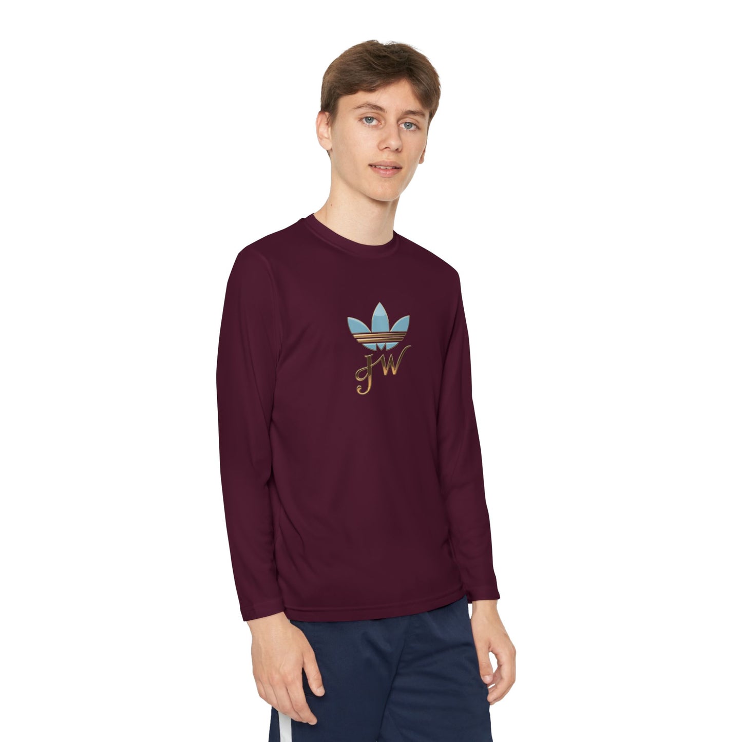 Youth Long Sleeve Active Tee - Lightweight Competitor Shirt with Stylish Logo - JW Store