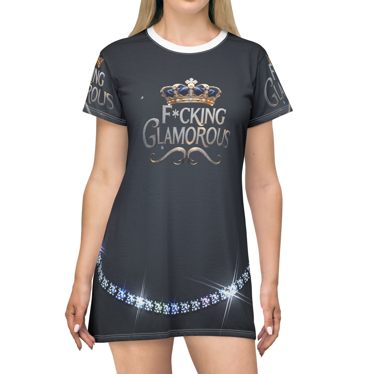 F*cking Glamorous T-Shirt Dress - Sparkling Design for Confident Women | Perfect for Parties & Celebrations