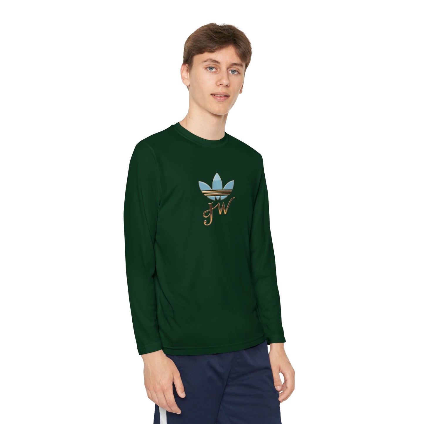 Youth Long Sleeve Active Tee - Lightweight Competitor Shirt with Stylish Logo - JW Store