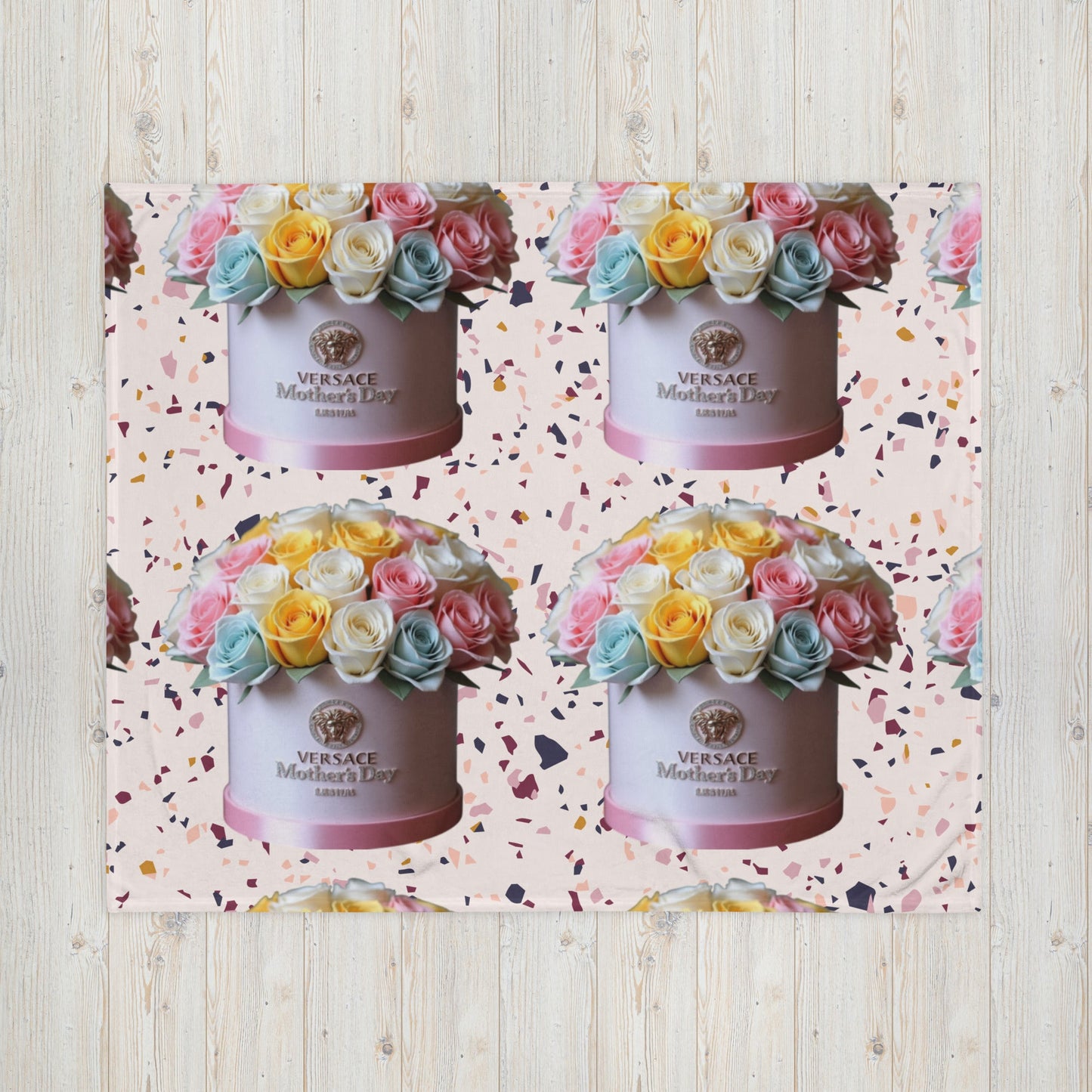 Flowers throw blanket with vibrant floral print on soft silk touch fabric; perfect for cozy evenings.