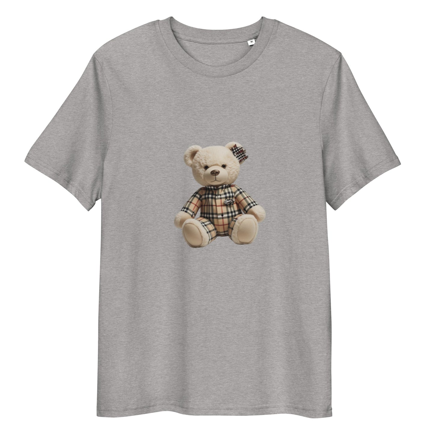 JW bear Unisex organic cotton t-shirt featuring a cute teddy bear design, made from eco-friendly organic cotton.