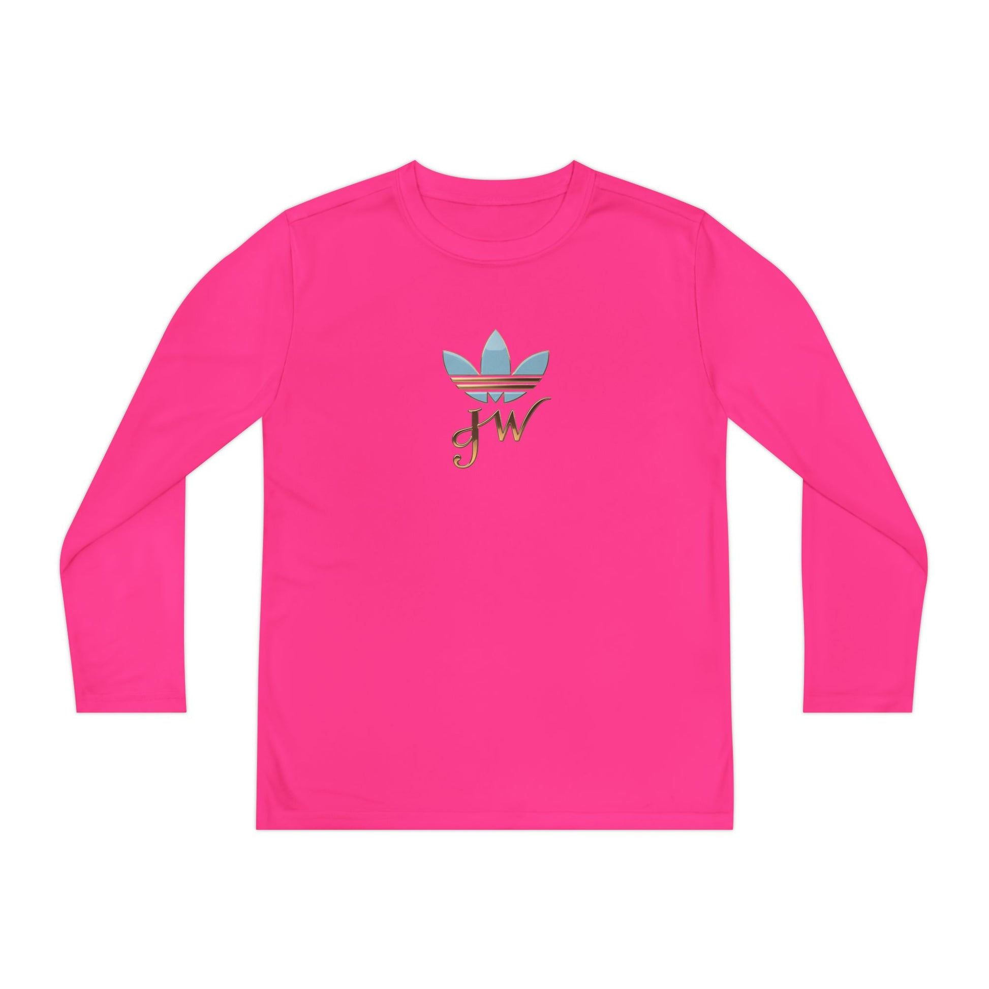 Youth Long Sleeve Active Tee - Lightweight Competitor Shirt with Stylish Logo - JW Store