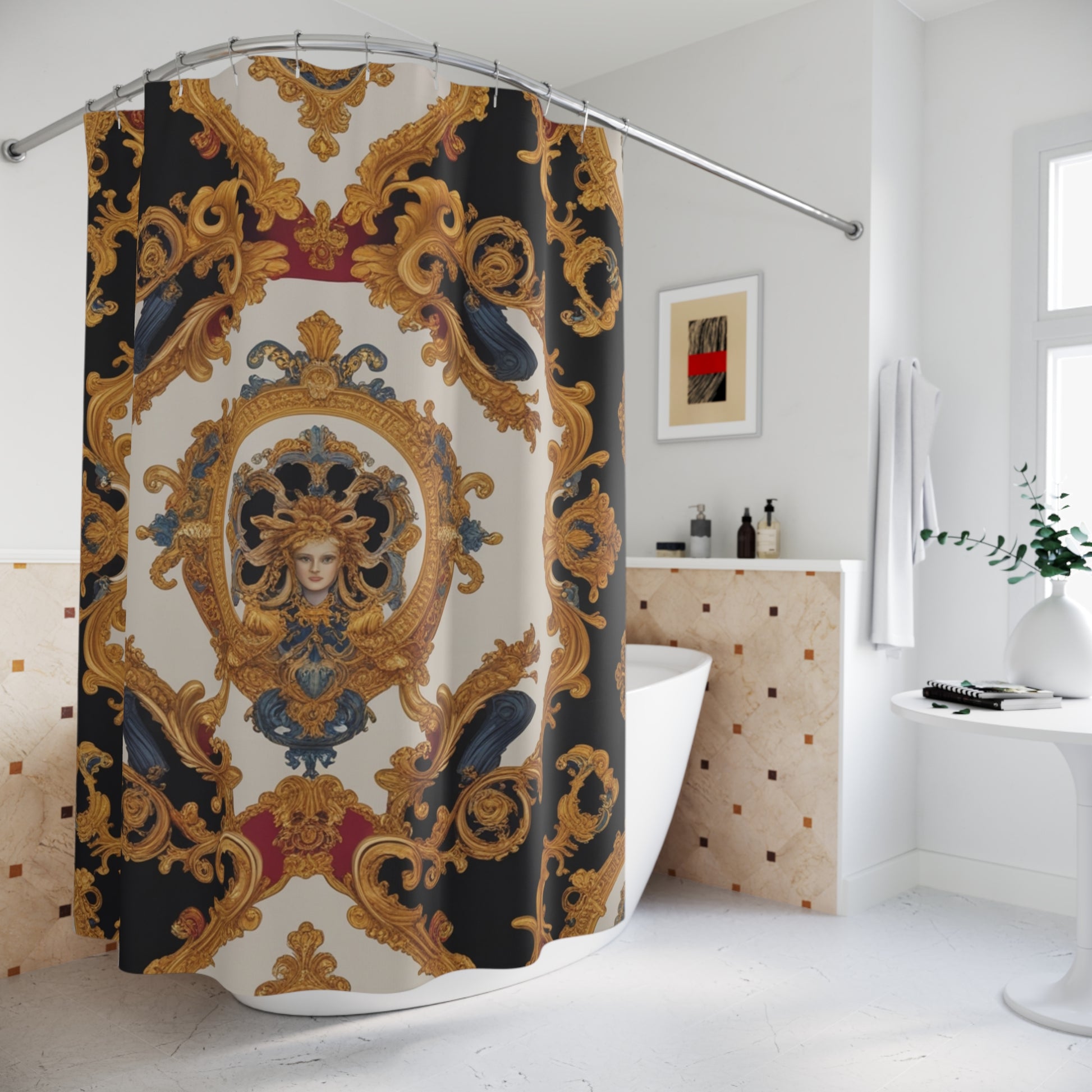 Elegant Baroque Shower Curtain - Opulent Home Decor - JW Store