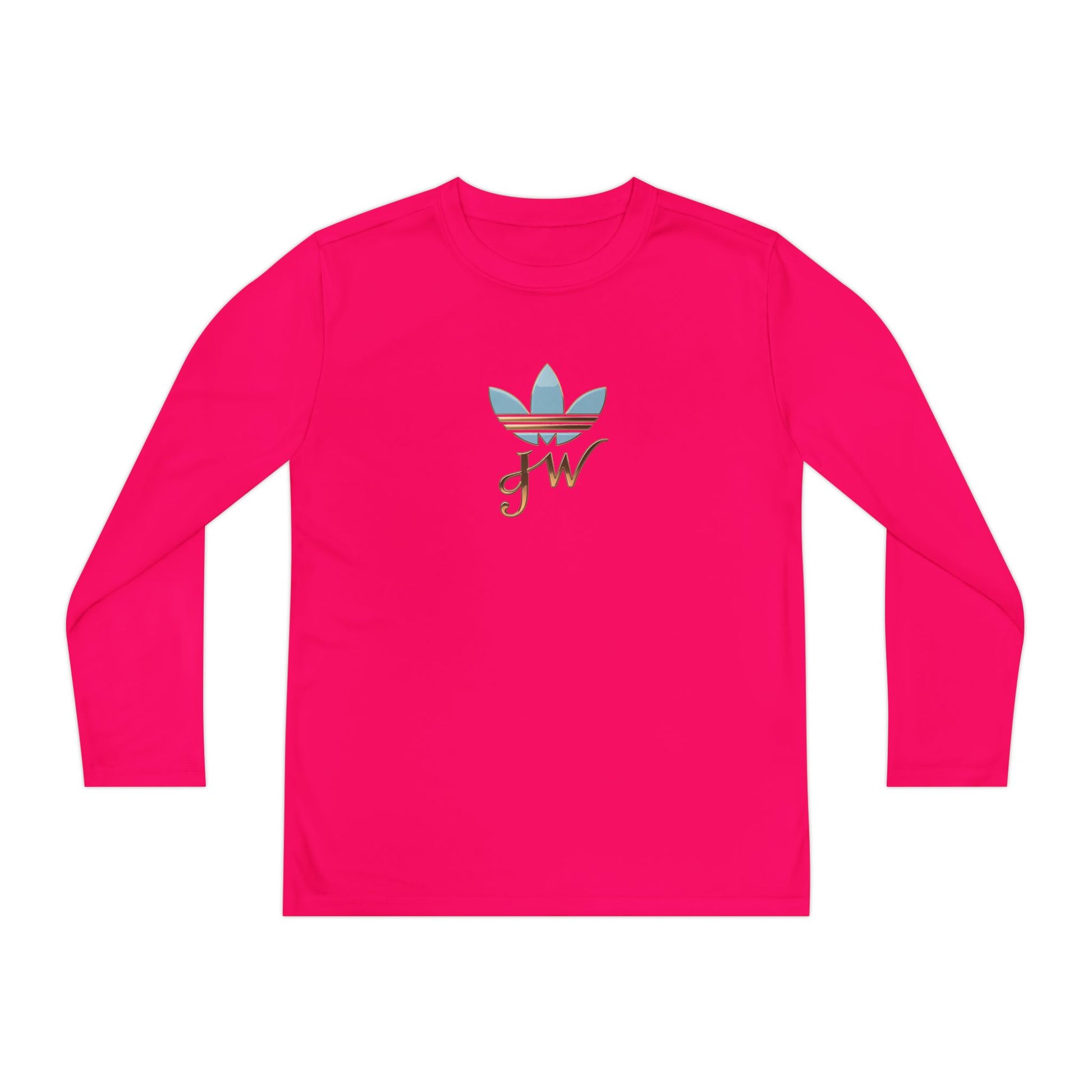 Youth Long Sleeve Active Tee - Lightweight Competitor Shirt with Stylish Logo - JW Store