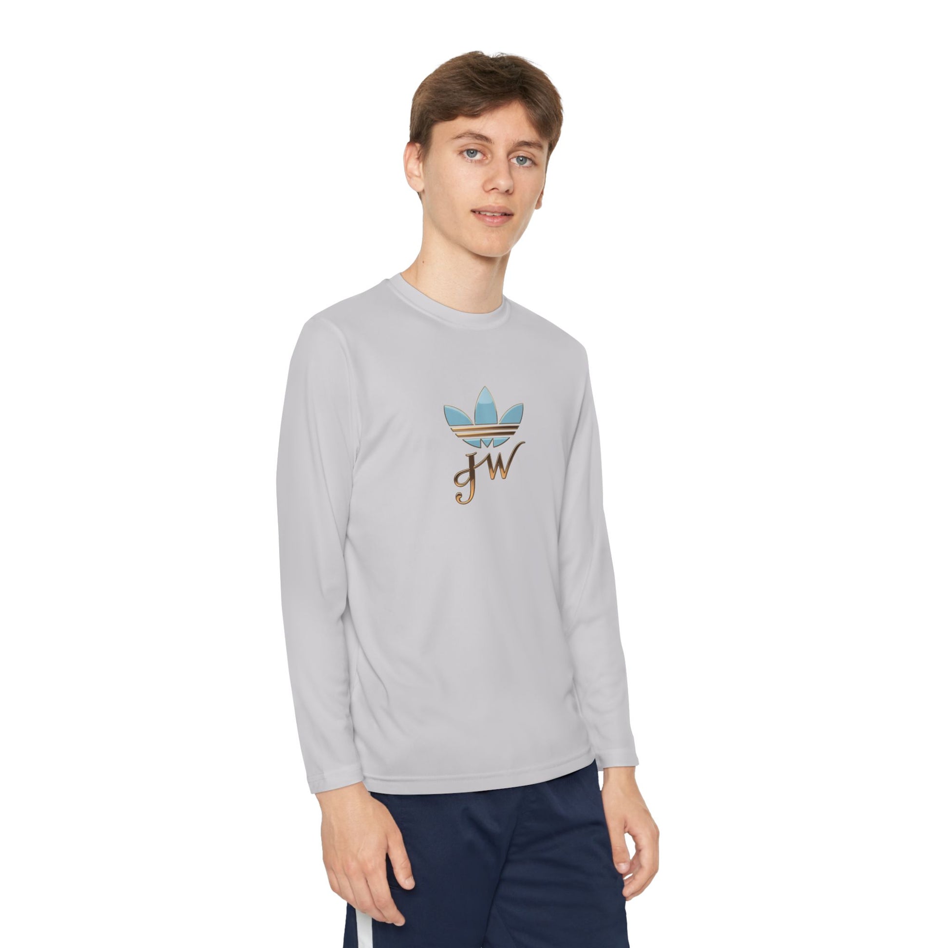 Youth Long Sleeve Active Tee - Lightweight Competitor Shirt with Stylish Logo - JW Store