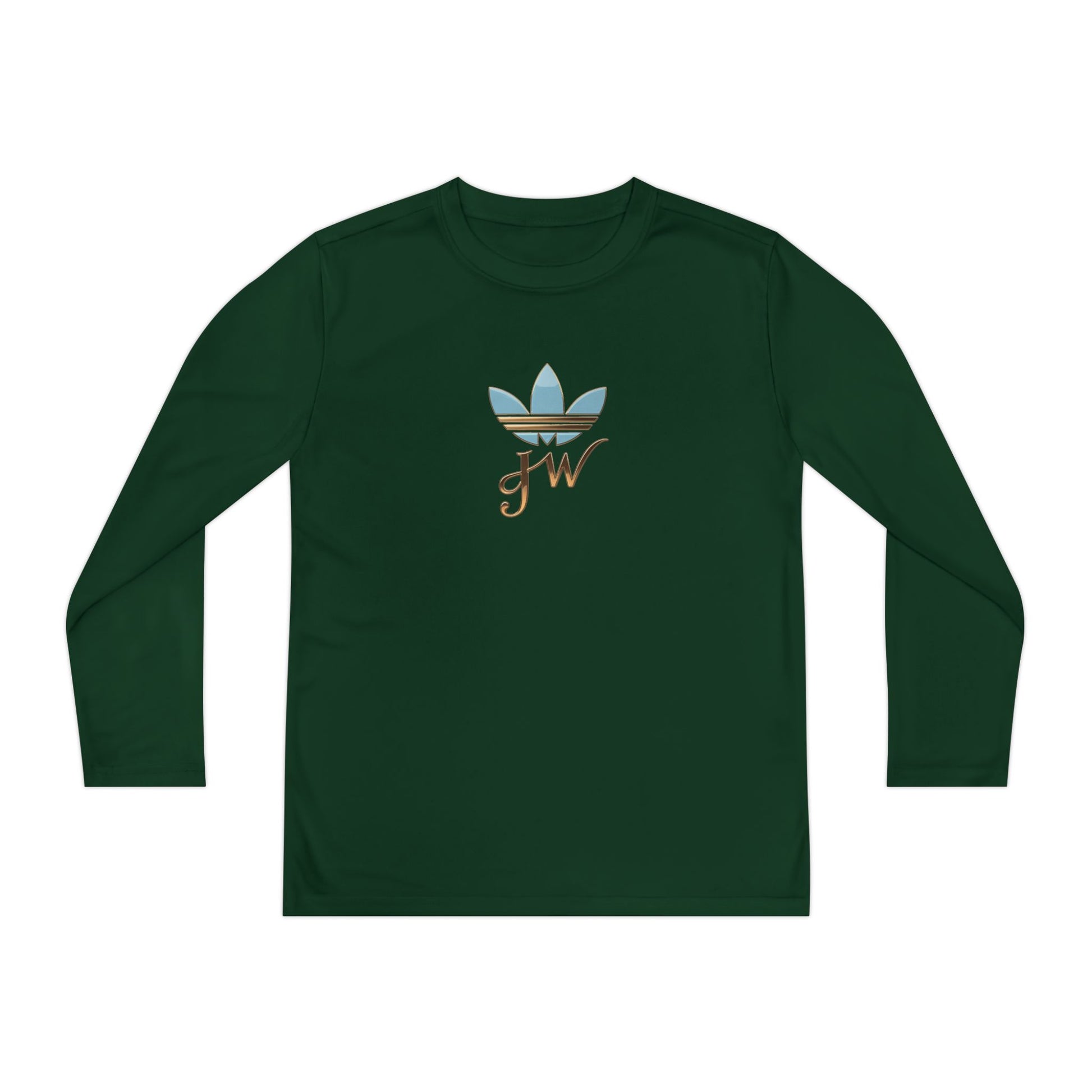 Youth Long Sleeve Active Tee - Lightweight Competitor Shirt with Stylish Logo - JW Store