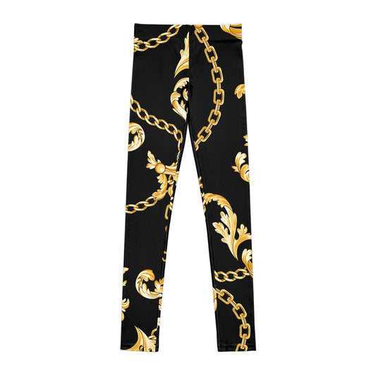Chic Youth Leggings with Gold Chain Design - JW Store