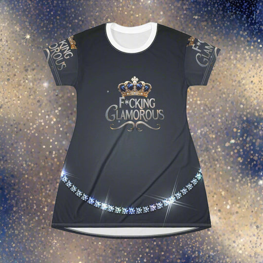 F*cking Glamorous T-Shirt Dress - Sparkling Design for Confident Women | Perfect for Parties & Celebrations