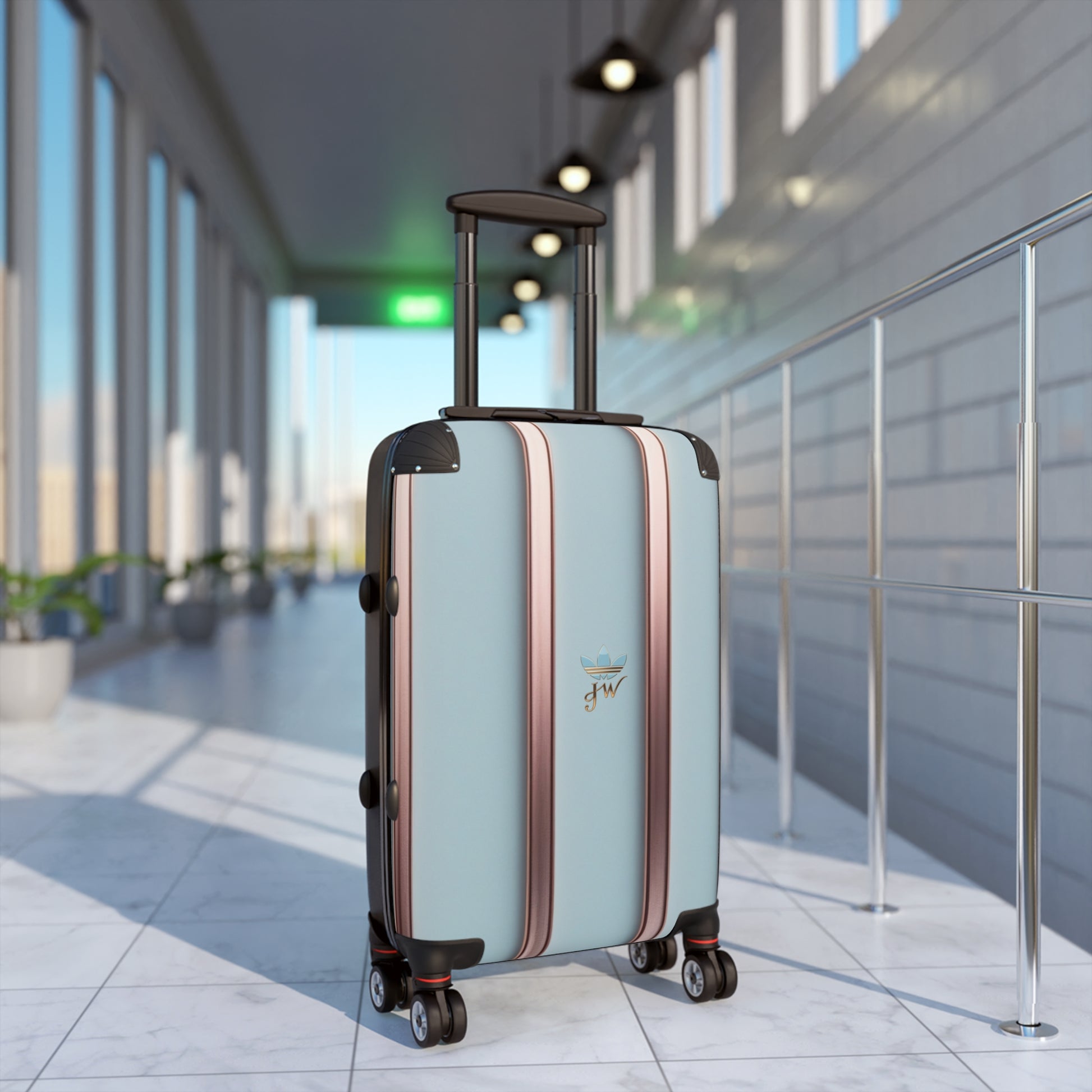Stylish Hard-Shell Suitcase with Rose Gold Accents - JW Store