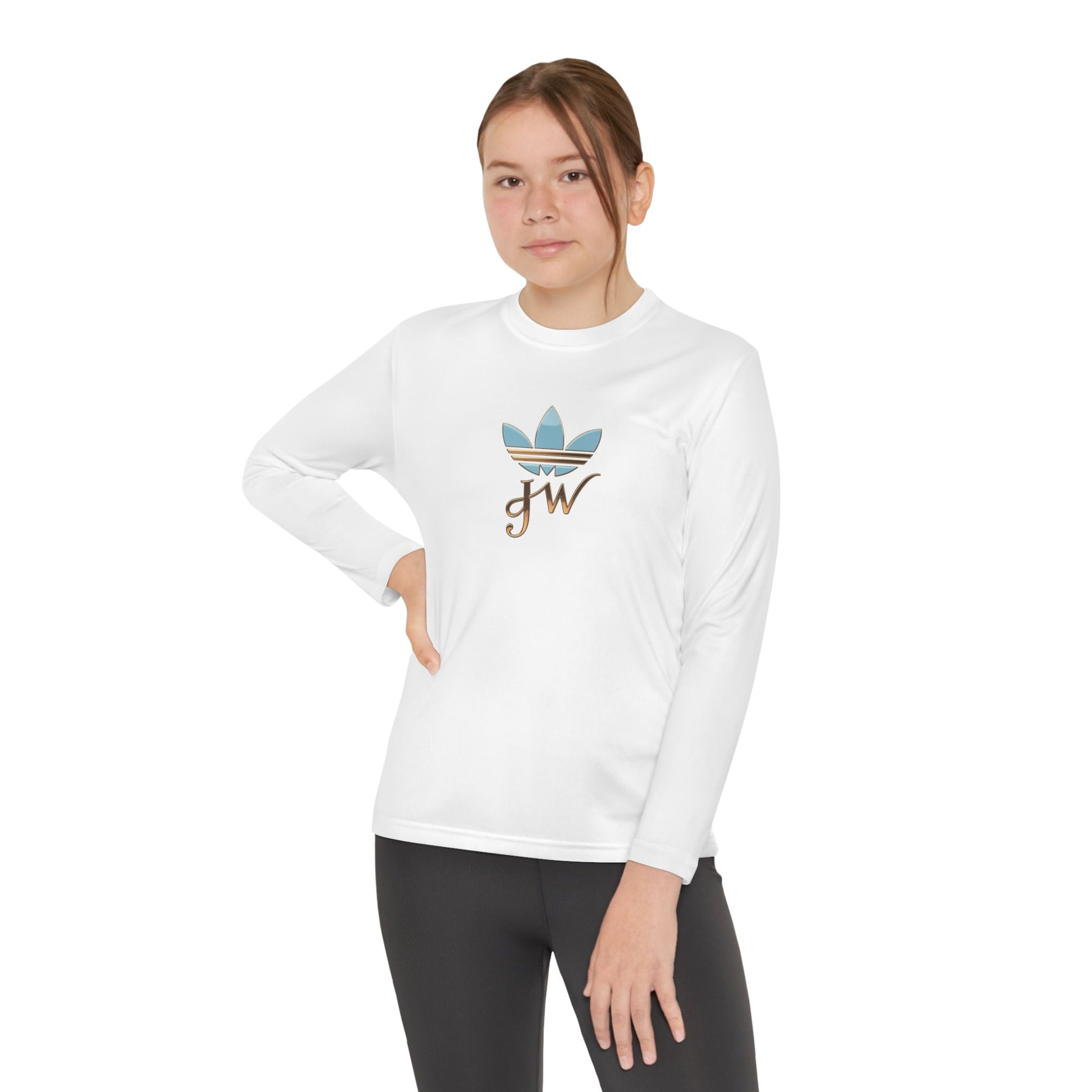 Youth Long Sleeve Active Tee - Lightweight Competitor Shirt with Stylish Logo - JW Store