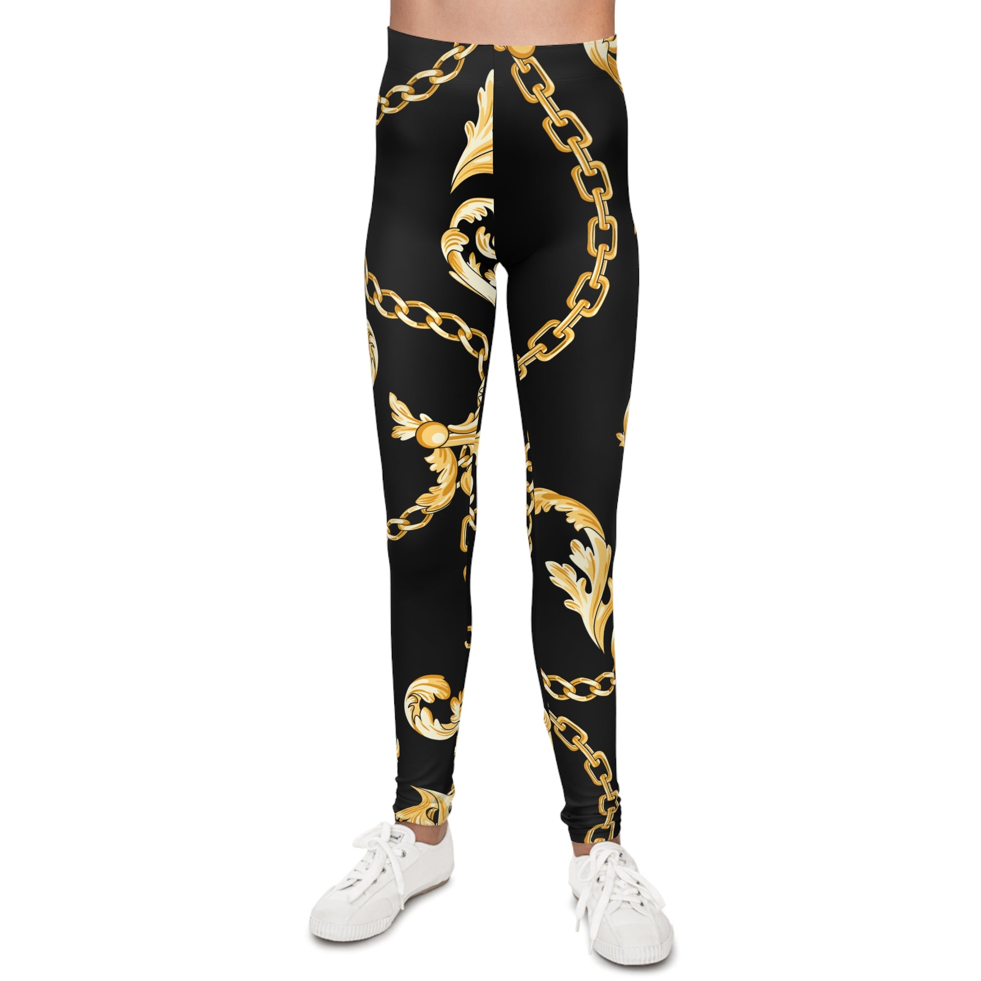 Chic Youth Leggings with Gold Chain Design - JW Store