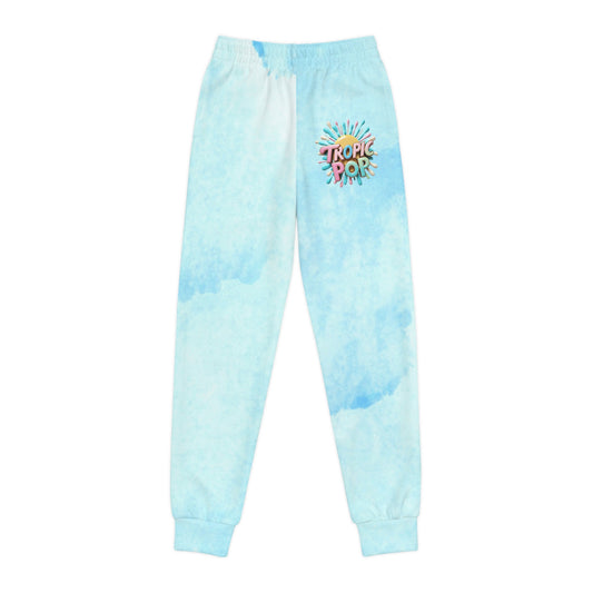 Tropic Pop Youth Joggers - Soft Blue Tie-Dye Sweatpants for Active Kids - JW Store
