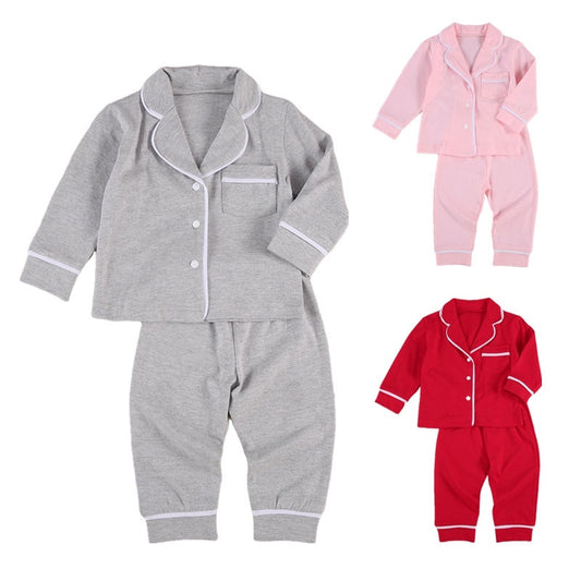 kidswear Cotton Two Piece Pajama Sets Toddler Kids Baby Girl Boy