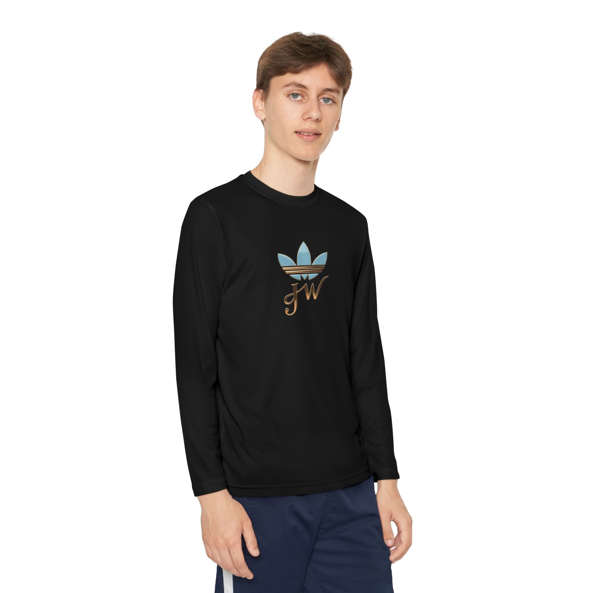 Youth Long Sleeve Active Tee - Lightweight Competitor Shirt with Stylish Logo - JW Store
