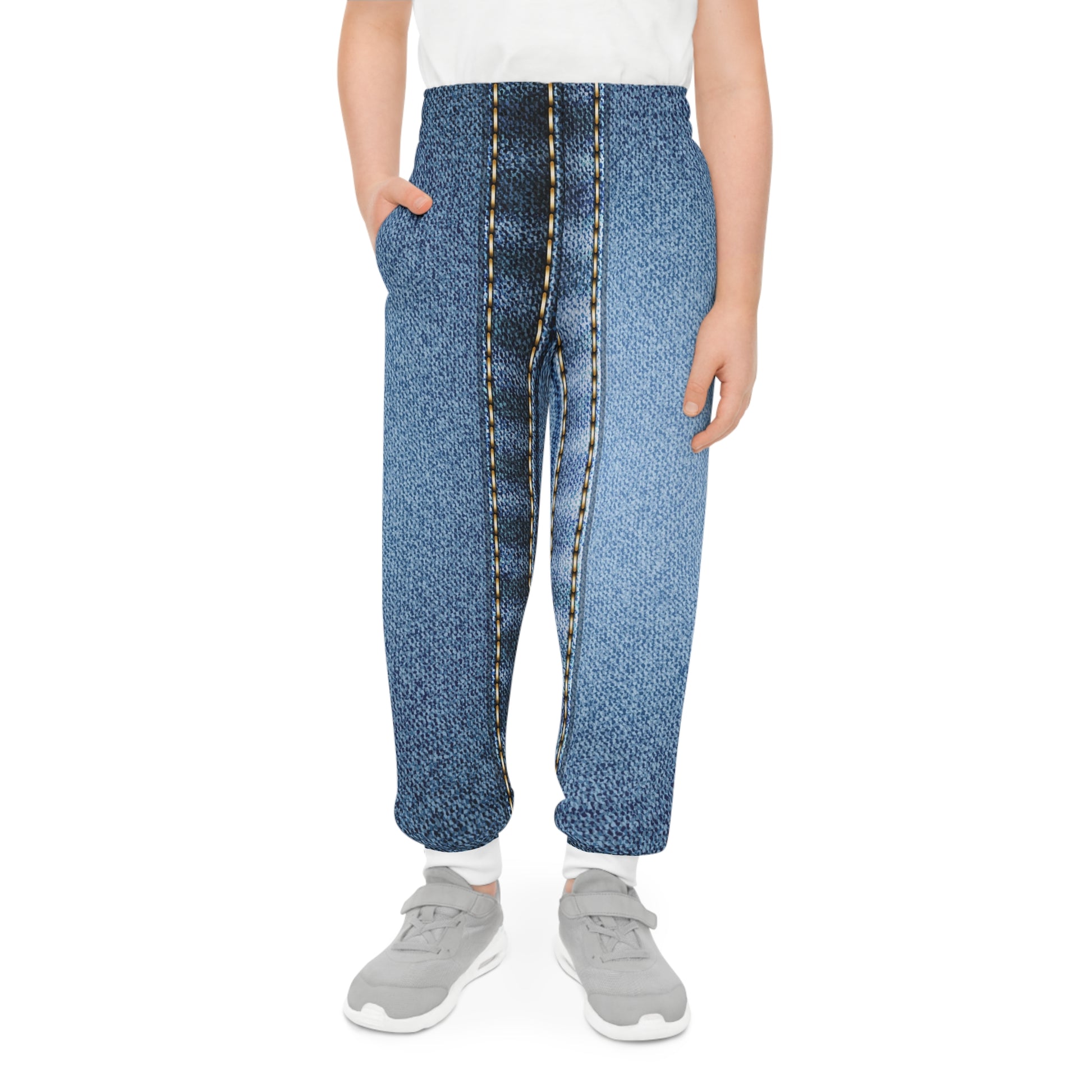 Denim-Look Youth Joggers - Stylish & Comfortable Sweatpants for Kids - JW Store