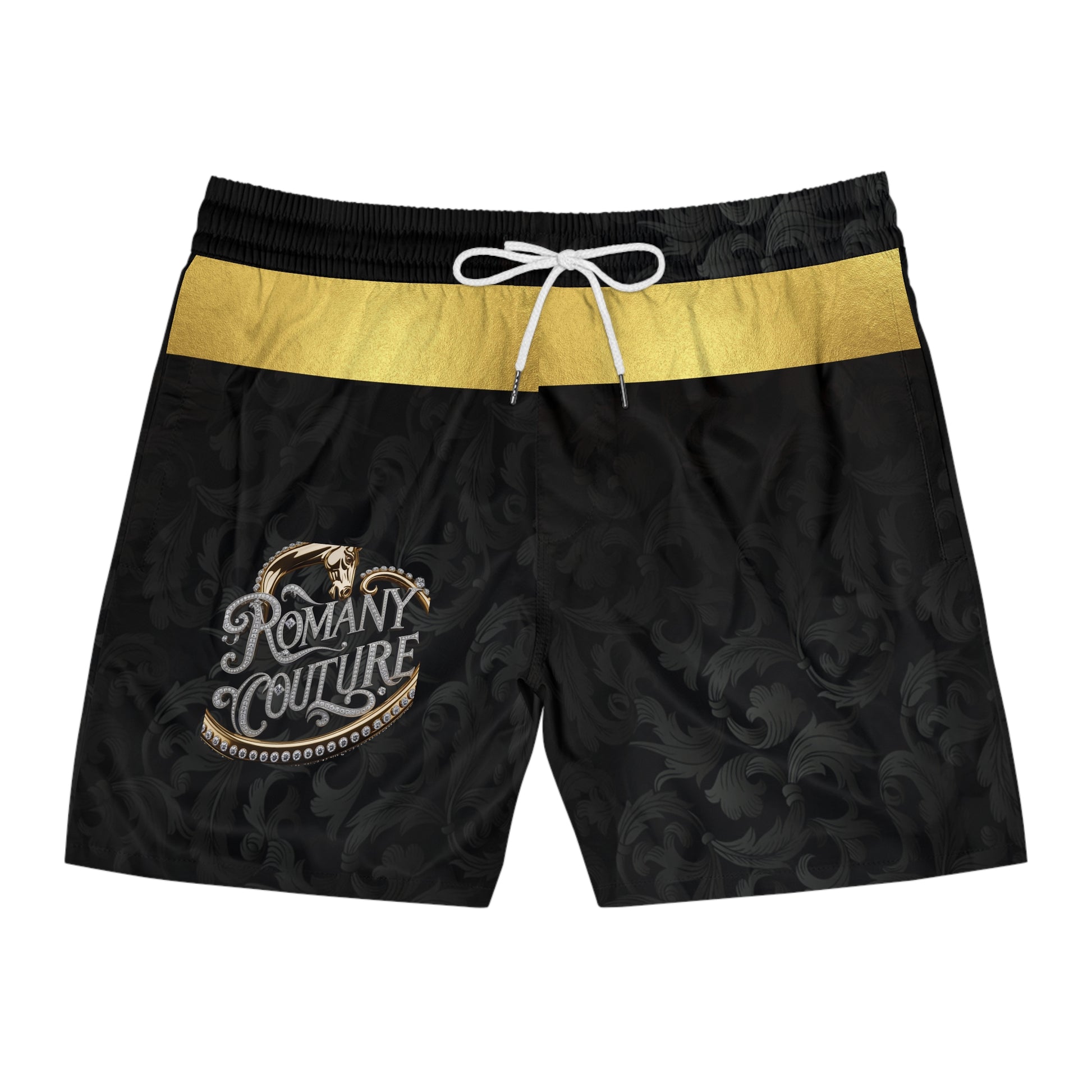 ROMANYCouture by JW mens gold ban shorts  - Perfect for Beach Days and Vacations - JW Store