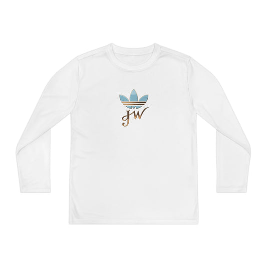 Youth Long Sleeve Active Tee - Lightweight Competitor Shirt with Stylish Logo - JW Store
