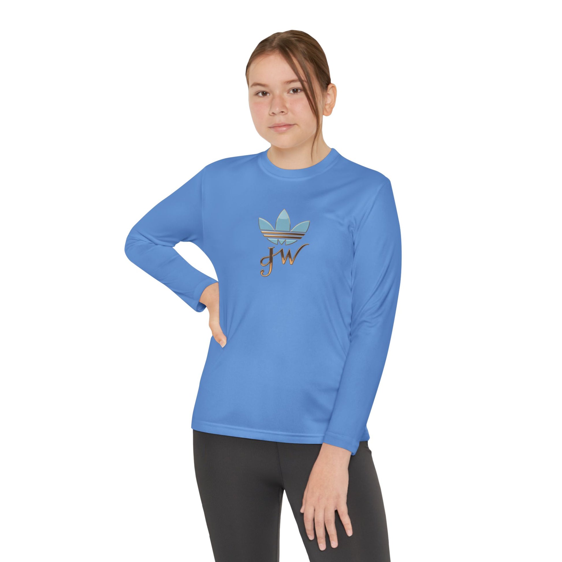 Youth Long Sleeve Active Tee - Lightweight Competitor Shirt with Stylish Logo - JW Store