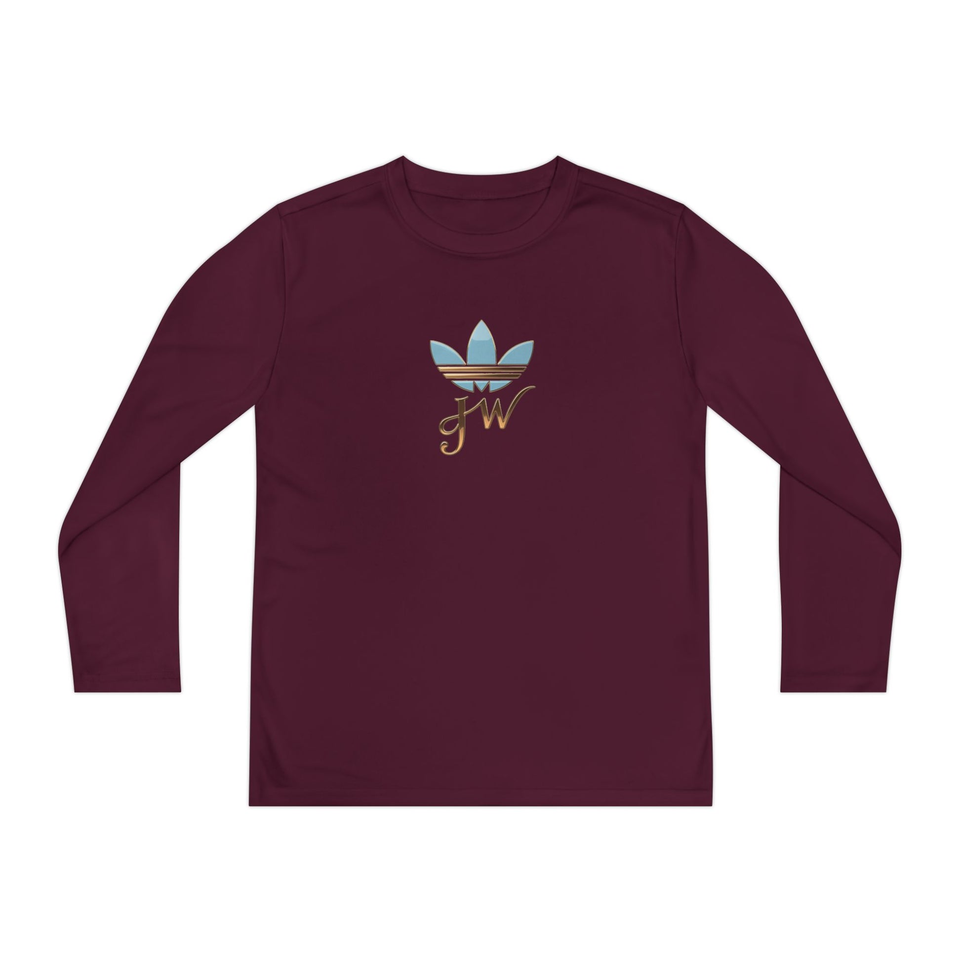 Youth Long Sleeve Active Tee - Lightweight Competitor Shirt with Stylish Logo - JW Store
