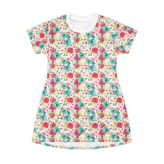 Floral T-Shirt Dress - Casual Summer Style for Women