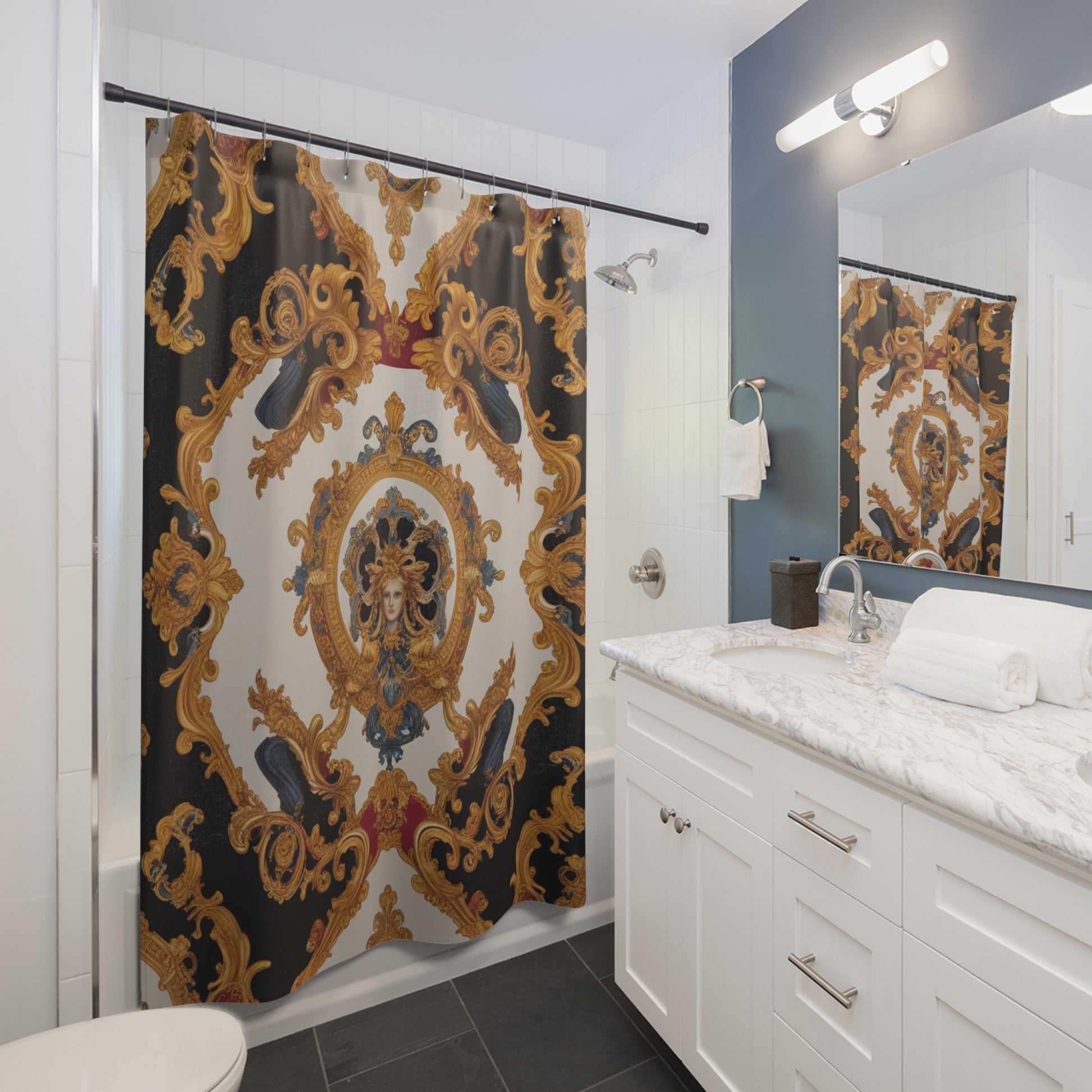 Elegant Baroque Shower Curtain - Opulent Home Decor - JW Store
