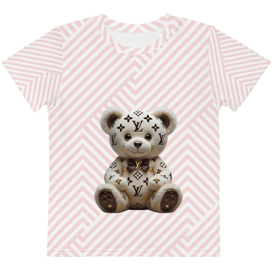 Colorful Jw bearKids crew neck t-shirt with a designer bear graphic and comfortable fit for active kids.